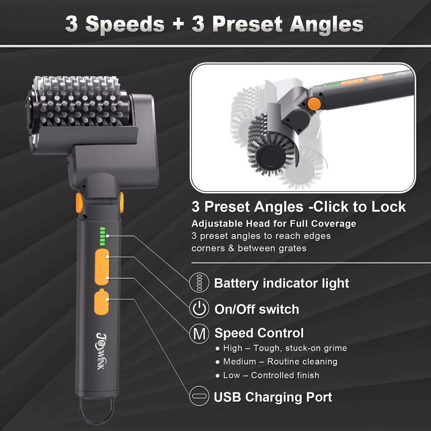 Upgraded Electric Grill Brush - Extreme 50kg Torque Power Grill Brush, 7.4V Motor, Safe for All Grills, SUS304 Anti-Shedding Bristle, with Heat Resistant Mat & Polishing Pad, for Fathers Day