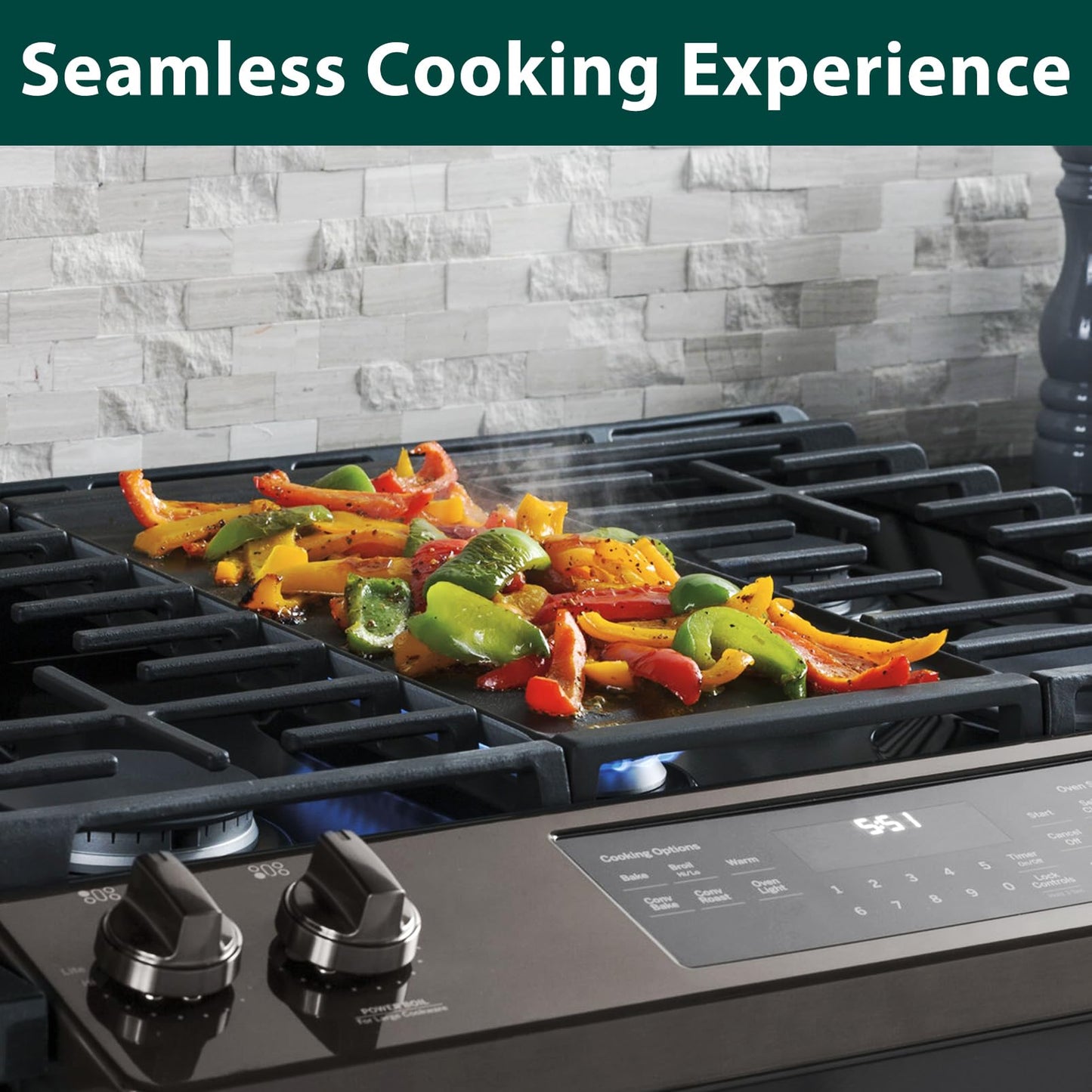 WB31X24738 WB31X49806 Griddle Replacement Parts for GE Gas Stove Top Cast Iron Appliance Griddles 19.5’’ x 9’’ Range Cooktop Griddles Pan JGBS66REKSS JGBS66REK3SS 30In Center Griddle Plate 1 Pcs