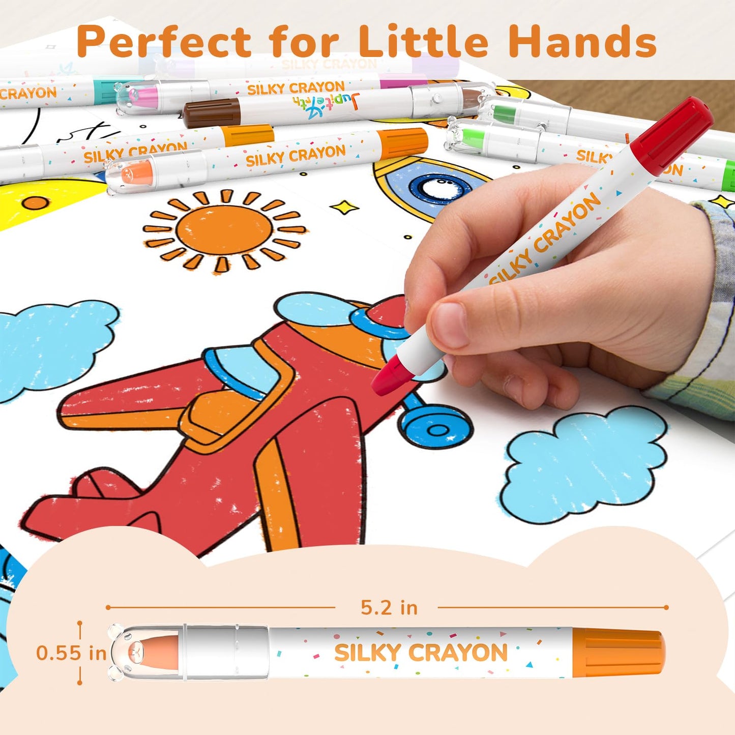 JUPITEARTH 36-Color Twsit-Up Crayons for Toddlers and Kids, Non-Toxic Washable Crayons, Ultra-Silky Easy-Grip Art Supplies, Ideal Coloring Gift for Boys and Girls