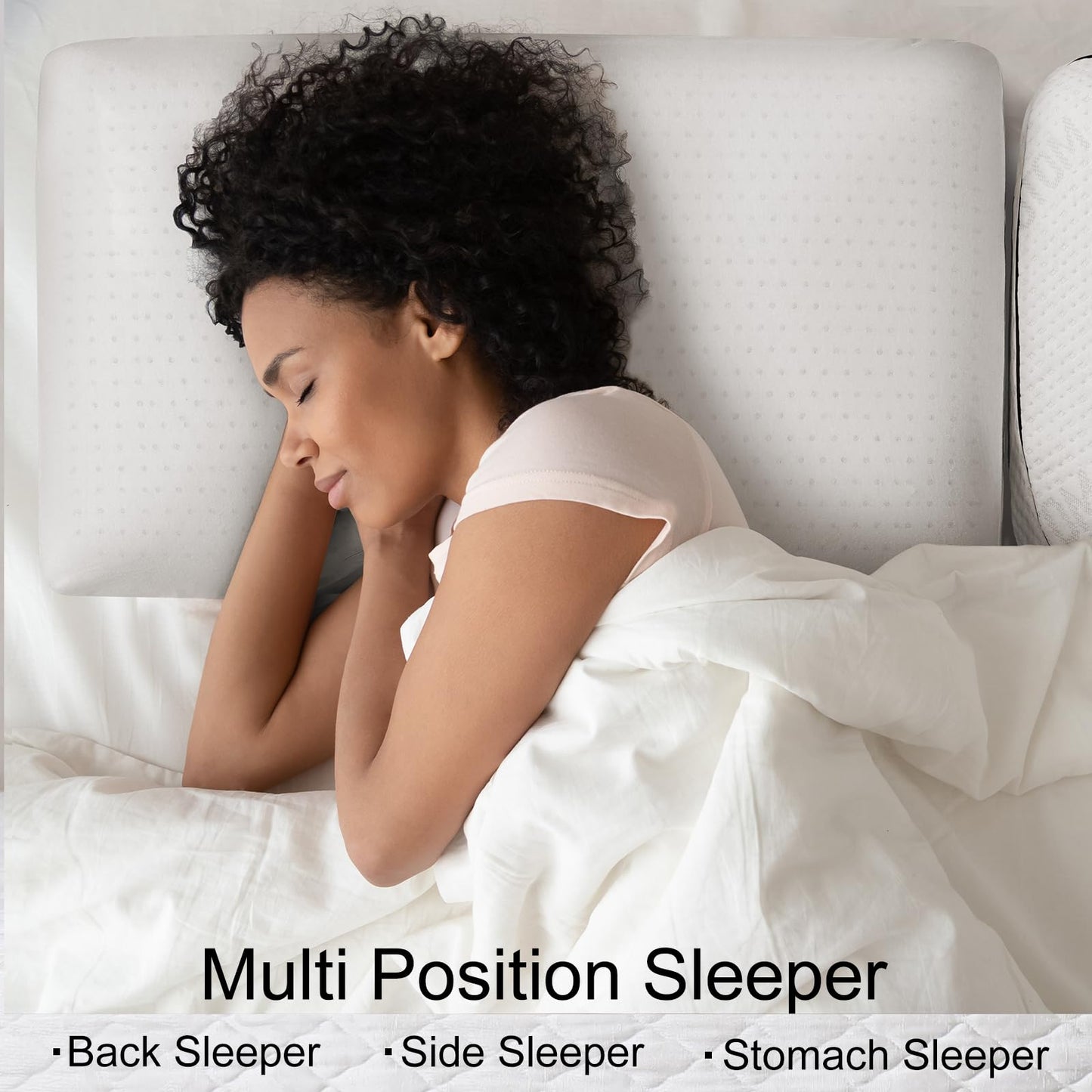 ECQOLRA DOHPAOOK 100% Natural Talalay Latex Pillow, Luxury Support Sleeping Bed Pillow for Side, Back, and Stomach Sleepers, Removable Breathable Cotton Cover, Standard (Mid Loft)
