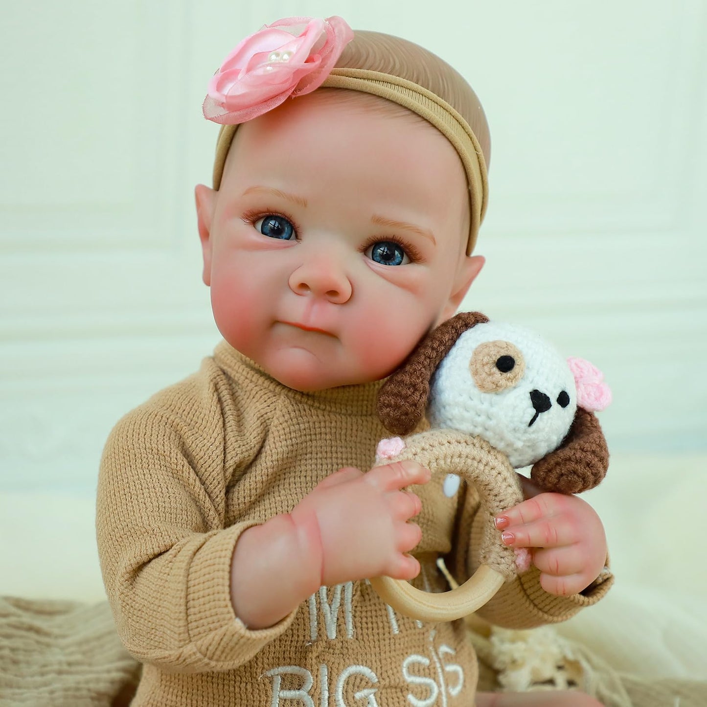 KSBD Realistic Reborn Baby Dolls - 20 Inch Cute Silicone Baby Girl Doll， Lifelike Newborn with Full Vinyl Body， Real Life Baby Dolls with Accessories for 3+ Years Old Kids Gifts