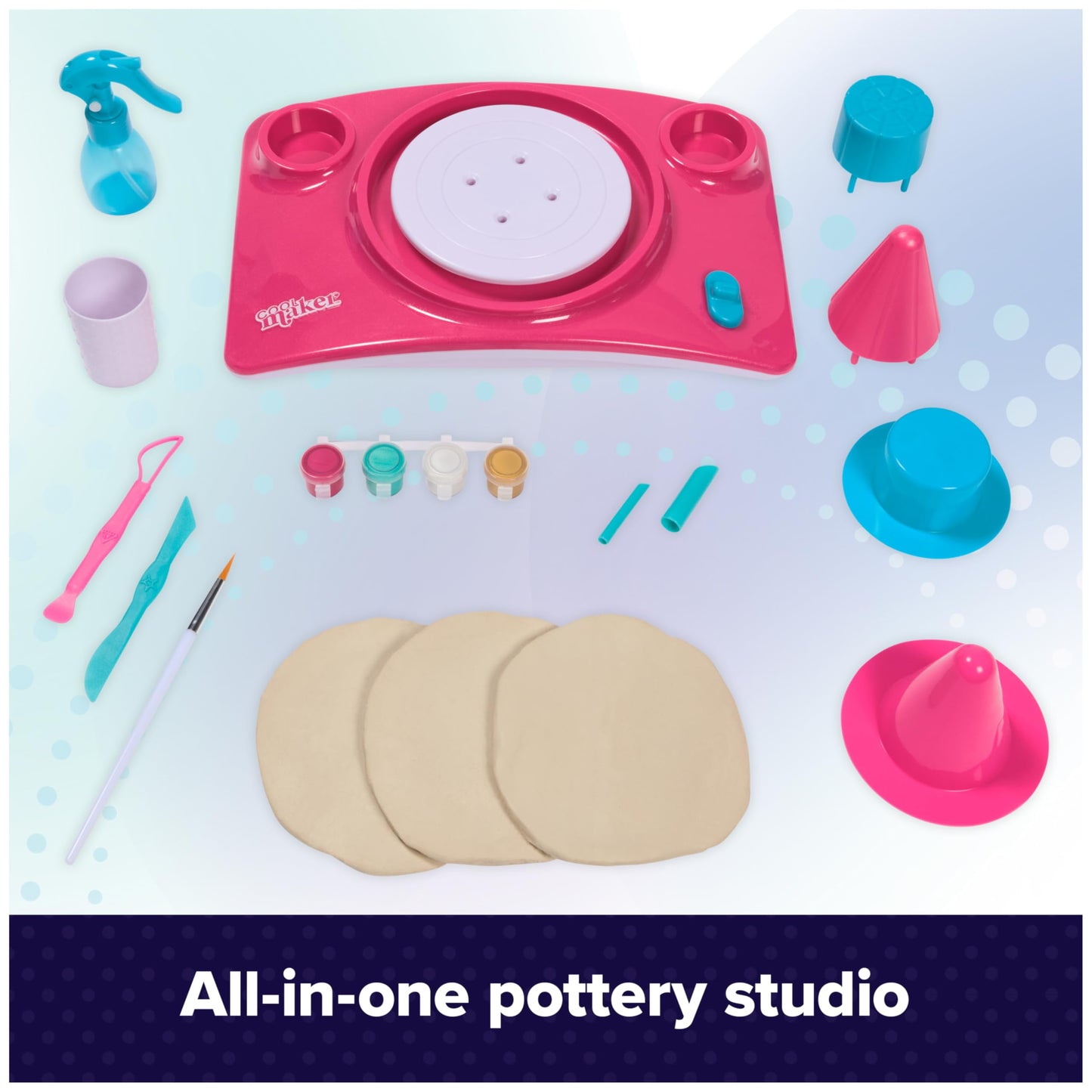 Cool Maker - Pottery Studio, Clay Pottery Wheel Craft Kit for Kids Age 6 and Up (Edition May Vary)