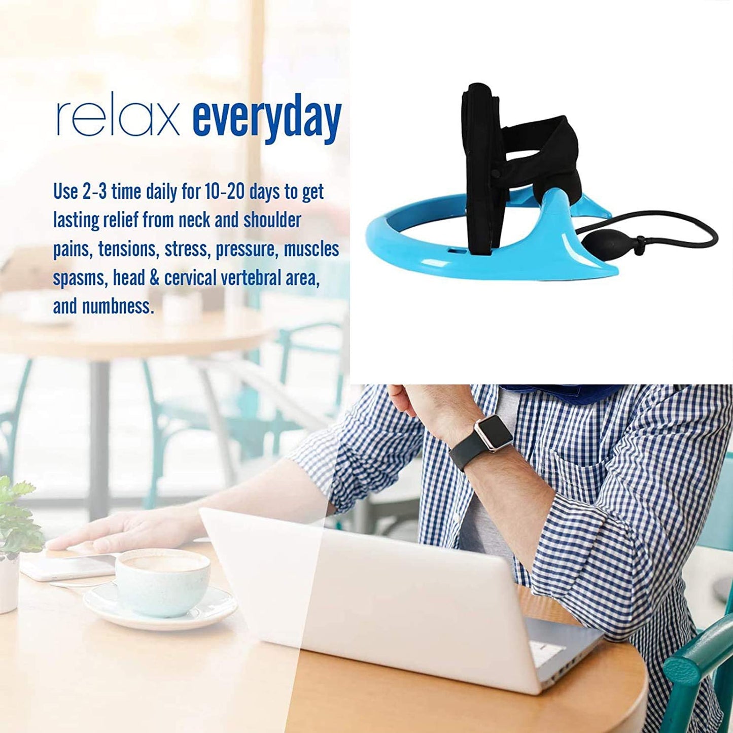 ECOGUN Posture Neck Exercising Cervical Spine Hydrator Pump, Relief for Stiffness, Relieves Neck Pain, Neck Curve Restorer
