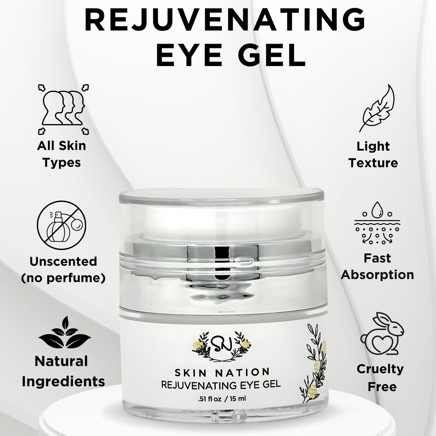 Revitalizing Under Eye Cream, Under Eye Brightener with Plant Based Actives that Boosts Collagen, Can Help With Dark Circles, Can Help Diminish Fine Lines and Help Create Firm Radiant Skin