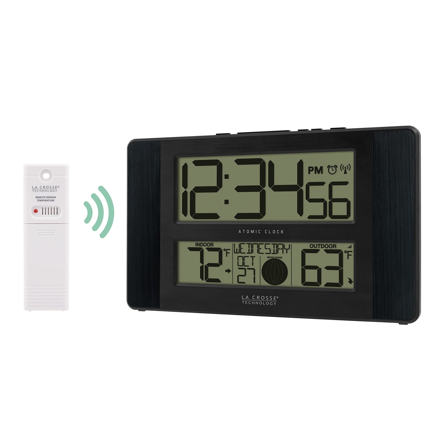 La Crosse Technology Atomic Digital Wall/Table Clock, 11.1" x 6.5" (513-1417BS)