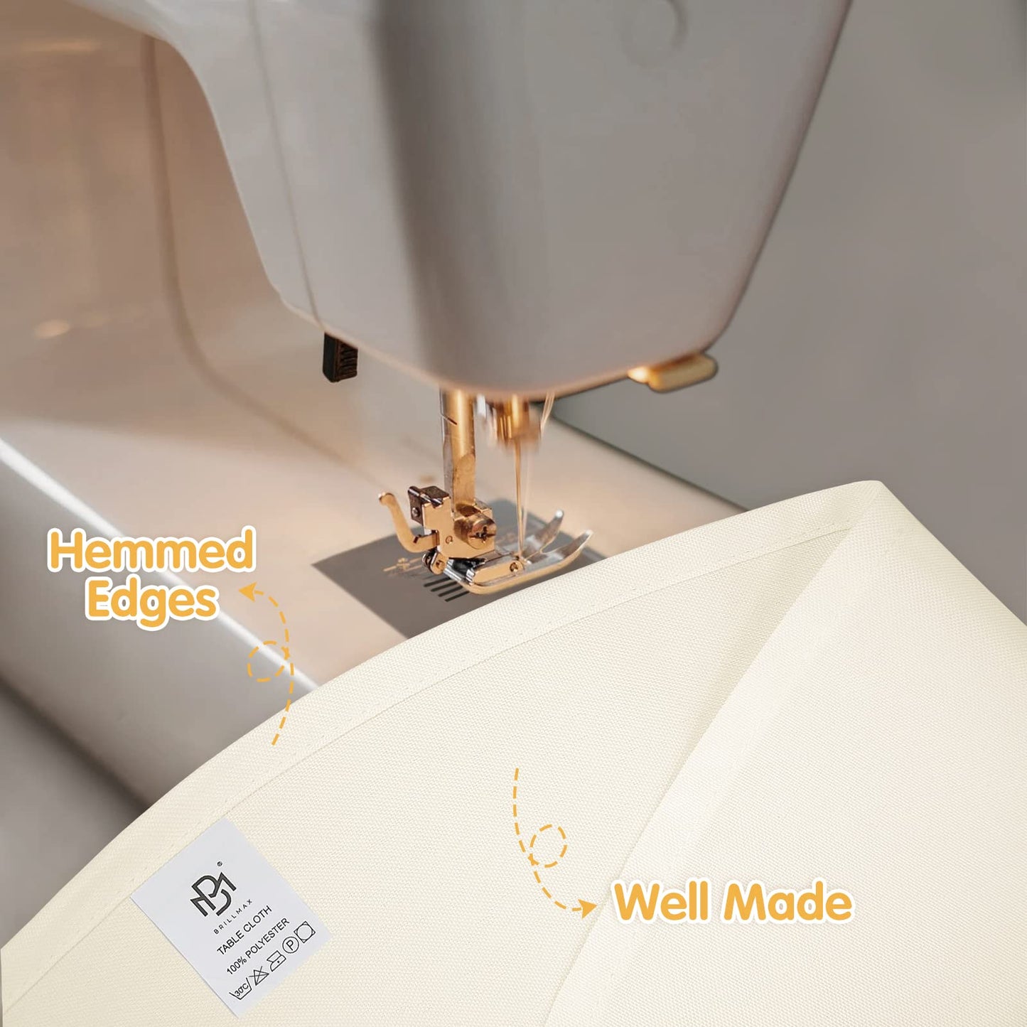 BRILLMAX 6 Pack Ivory Round Tablecloths 120 Inch - Circle Bulk Linen Polyester Fabric Washable Table Cloth Cover for Wedding Reception Banquet Birthday Party Buffet Restaurant