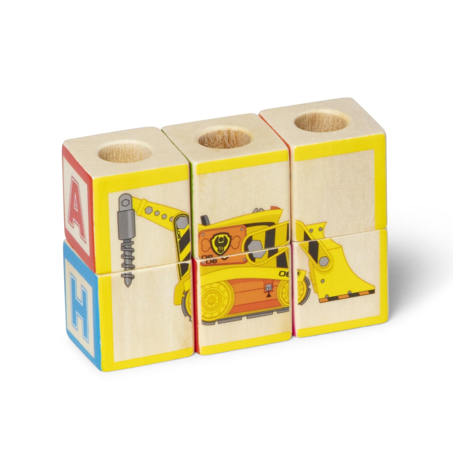 Melissa & Doug PAW Patrol Wooden ABC Block Truck (33 Pieces) PAW Patrol Sort and Stack Toys, Alphabet Blocks for Toddlers, Wooden Vehicle Toys for Kids Ages 3+