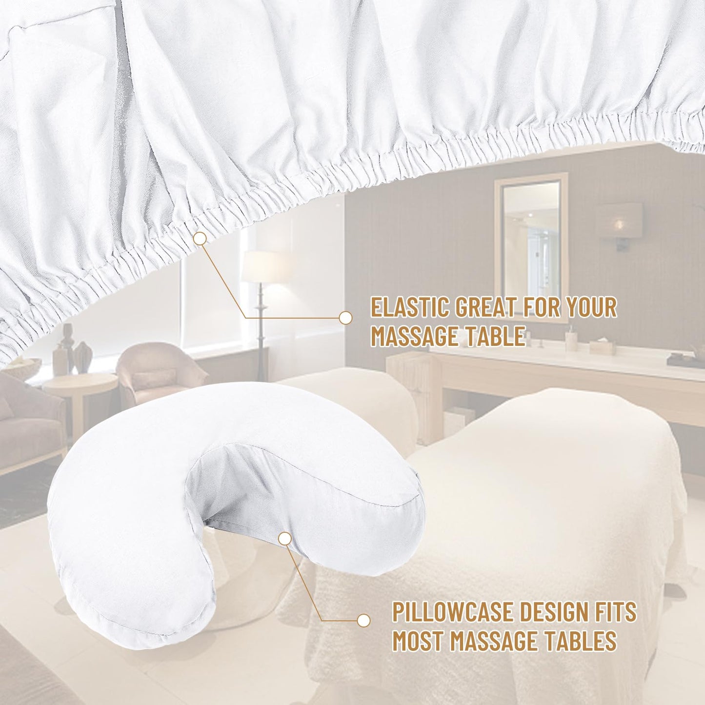 12 Pcs 4 Sets Premium Microfiber Massage Table Sheet Set, Include Massage Table Cover, Massage Fitted Sheet, Massage Face Rest Cover for Beauty Salon Spa Hair Salon, White