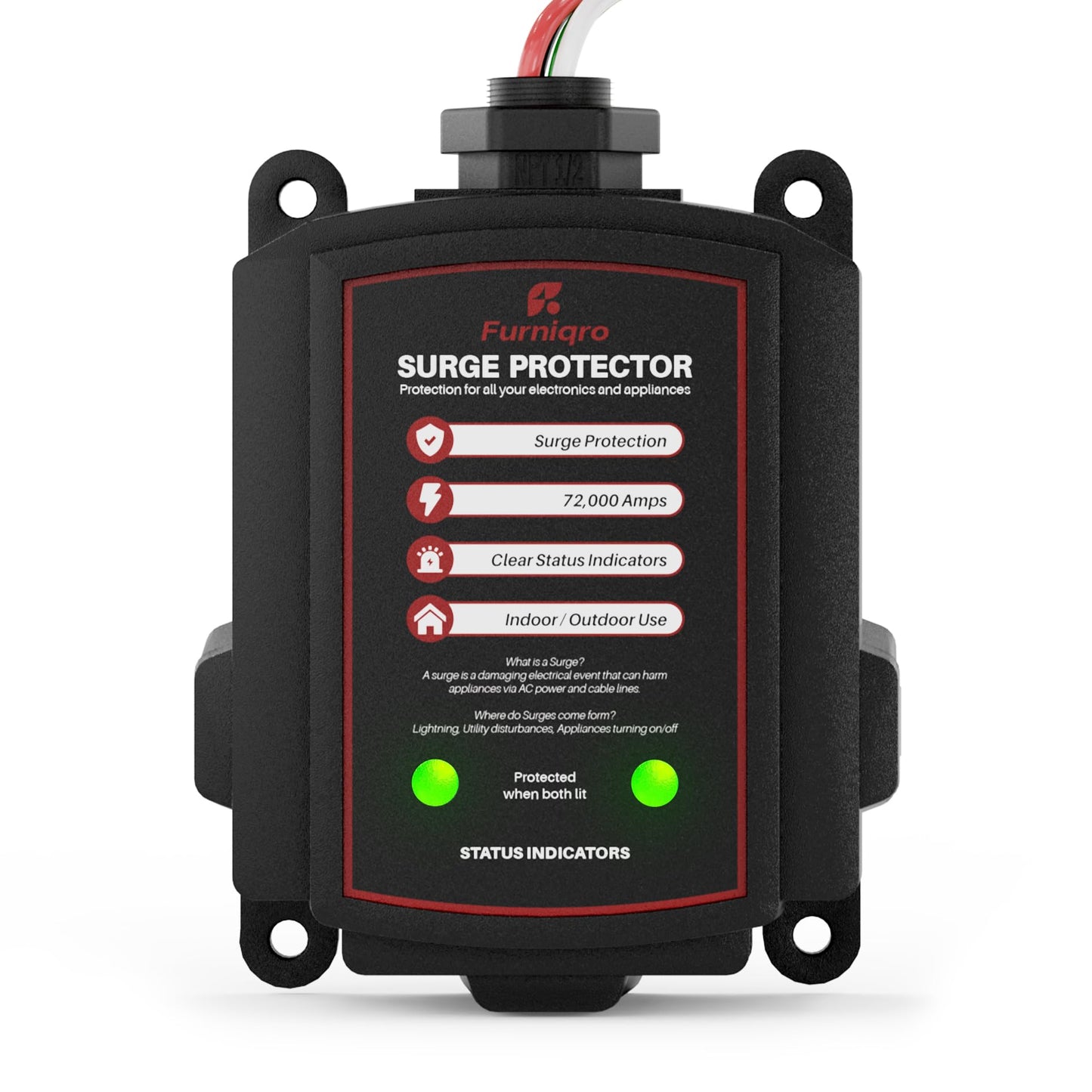 Furniqro FHSPD72S Whole House Surge Protector for 72,000 Amps, Ultimate Surge Protection, Whole Home Surge Protector, Indoor/Outdoor Use, 120/240V