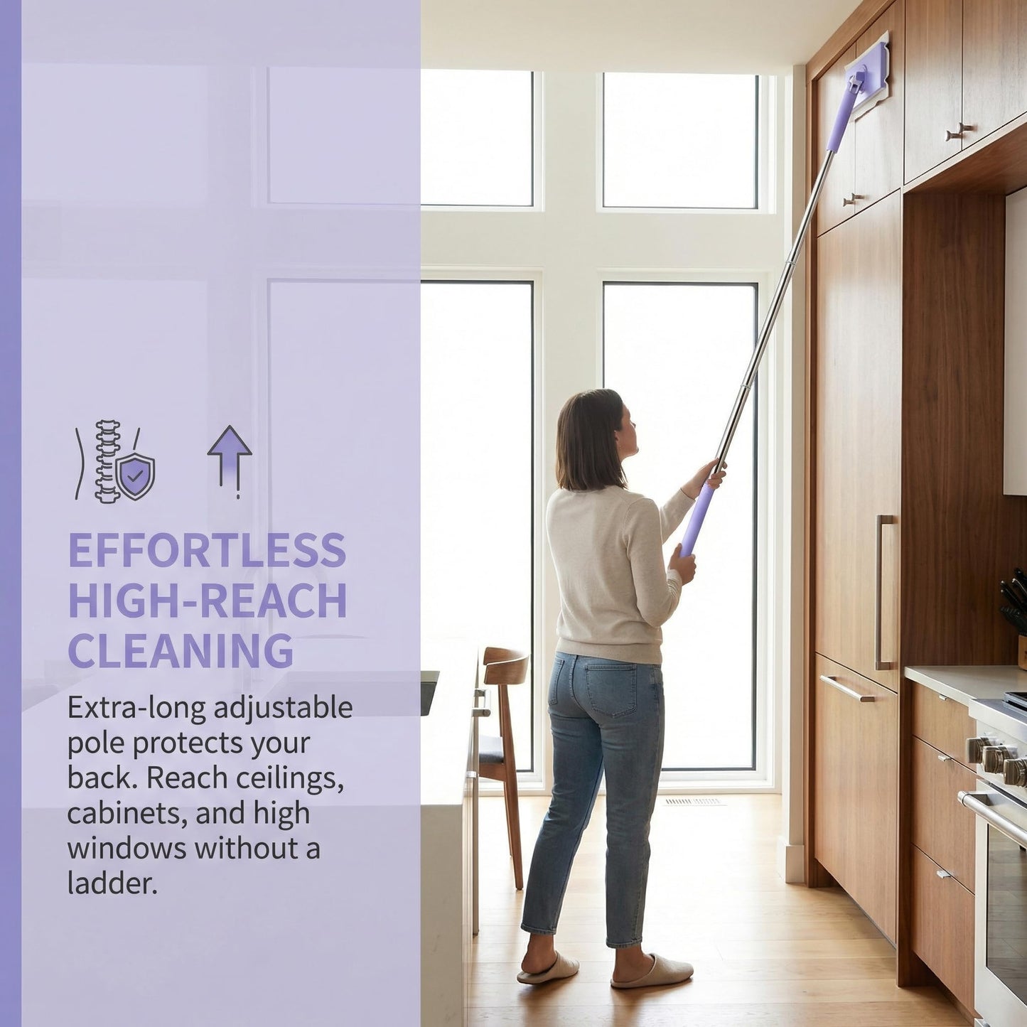Zero Touch Mini Mops,Lazy mop Automatic gripping with Hands Free Push Pull Handle,Retractable Disposable Dust Mops for Multi Cleaning(37.4in + 10*Cloth)