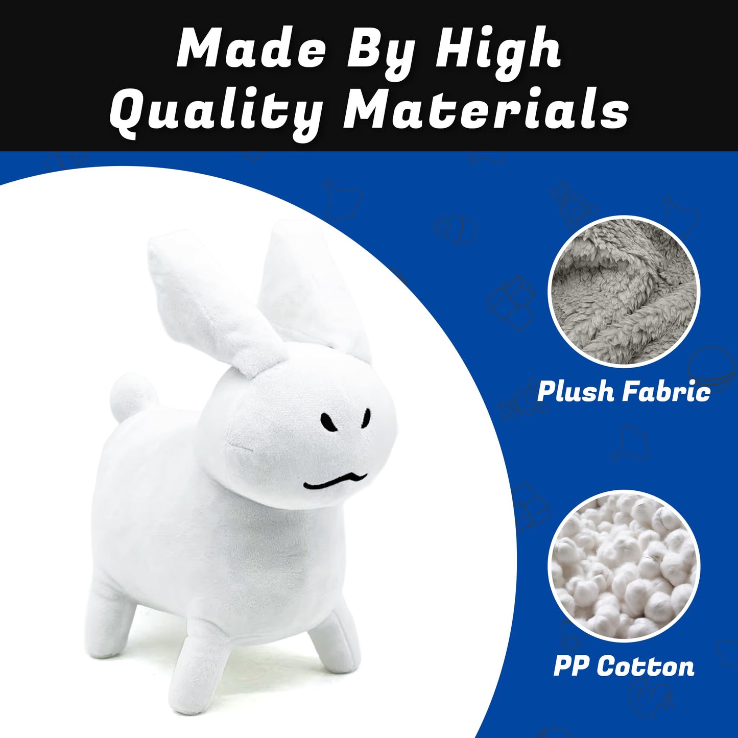 Adenzai 11 Inch White Gubby Plush Toy, Stuffed Figure Pillow for Home Decor, Collectible Gift for Video Game Fans, Kids, and Adults Cute Halloween Plush Toy(Rabbit White Plush)