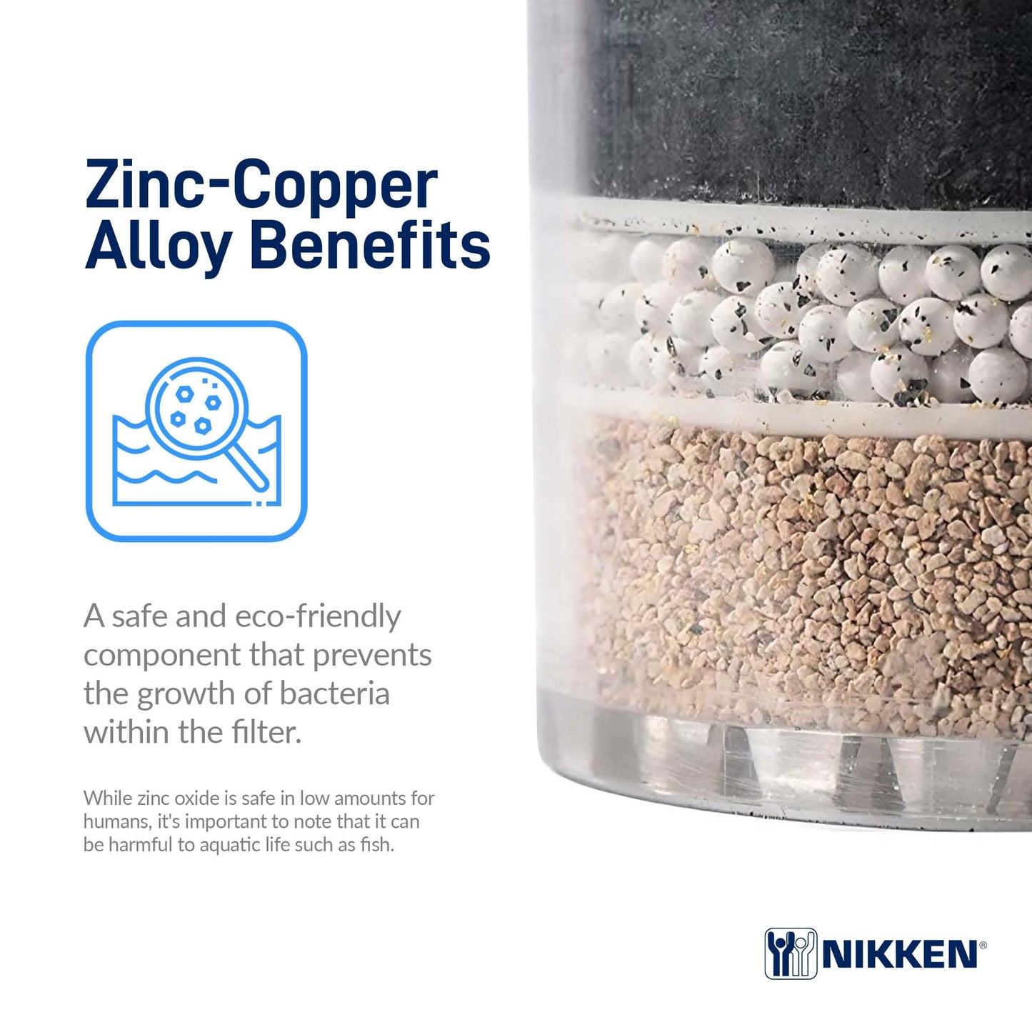 Nikken - PiMag Aqua Pour Filter Cartridge - Easy Replacement, With Copper Particles, Activated Carbon, pH Balance, Contaminant Reduction, Fresh Water