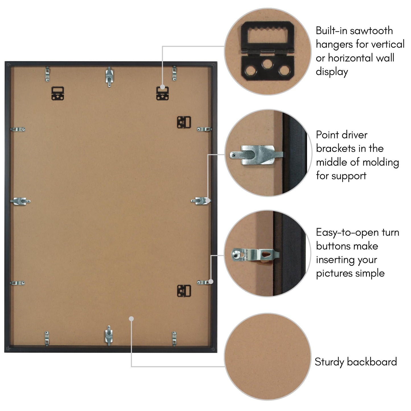 Americanflat 20x28 Picture Frame with Polished Plexiglass - Use as 16x24 Frame with Mat or Display 20x28 Photo Without Mat - Soho Collection - Deep Molding Picture Frames for Wall Display - Black
