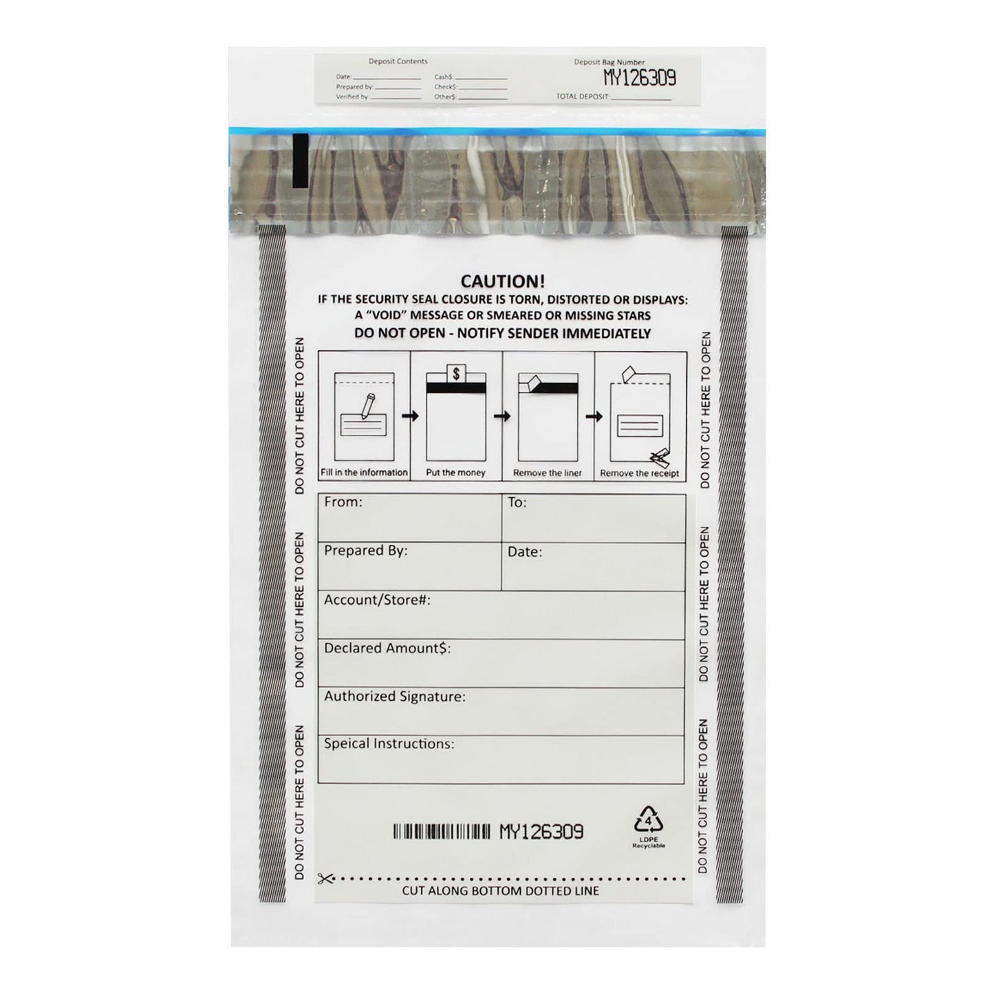 500 Pack 6”x9” Clear FREEZFraud Deposit Bags, Tamper-Evident Security Bank Pocket, Cash register bags by zmybcpack