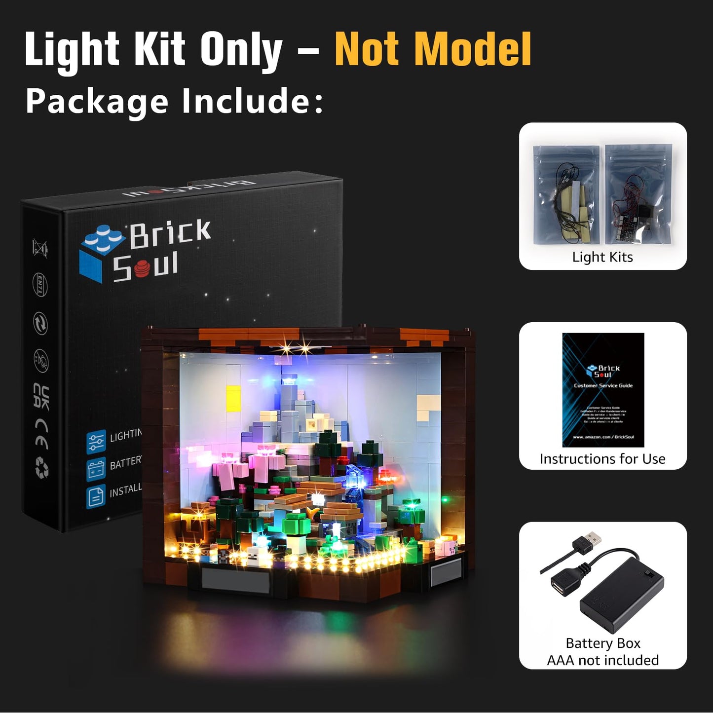 BrickSoul Crafting Table Leg0 Light Kit, Led Light Kit for Leg0 21265, Light Up Your Legos - NO Leg0 Blocks Set (Classic Version)