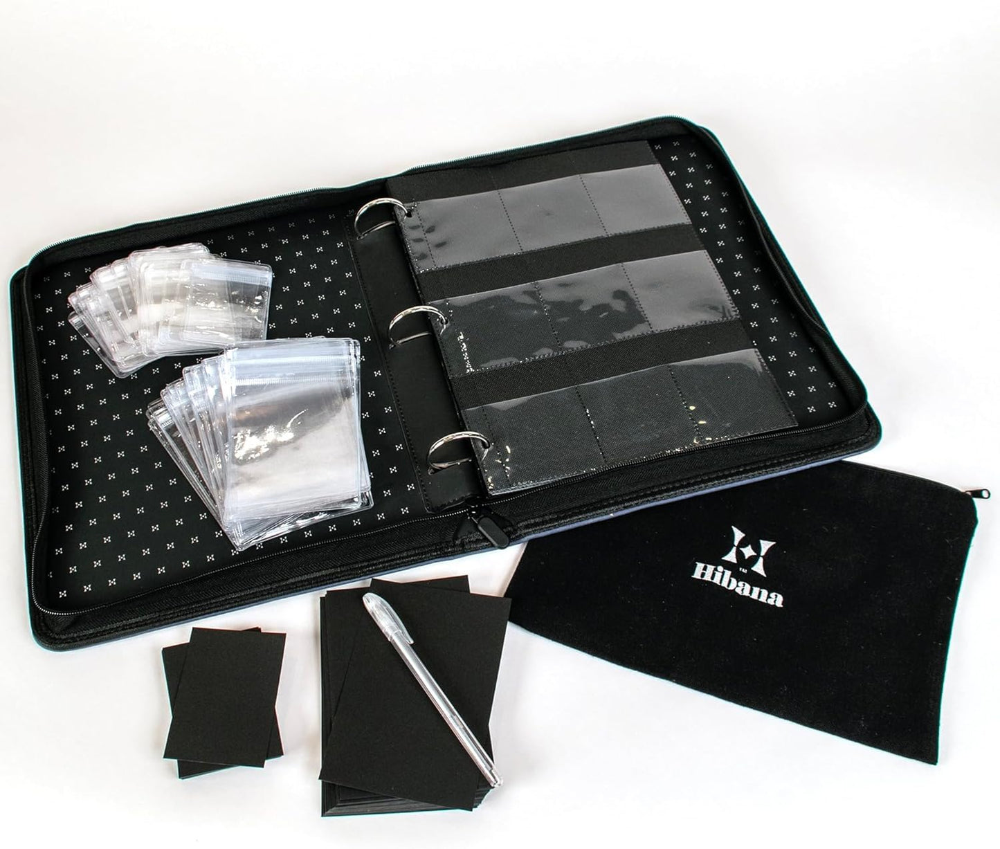 Hibana: Jewelry Case Home Edition - Zippered Binder, Anti-Tarnish Ziplock Pouches, Jewelry Organization & Storage, Store 85 pcs, 13.25 x 10.75 x 2.5