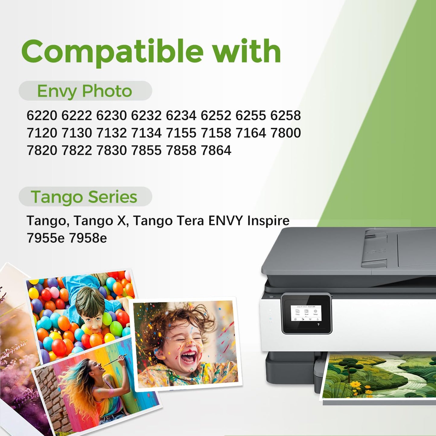 64XL Black Ink Cartridges Replacement for HP Ink 64 64XL Printer Ink 64 XL Black Work with 7855 7858 7800 7155 7100 6255 6252 7158 7164 7955e 7900e Tango Printers (2 Pack)
