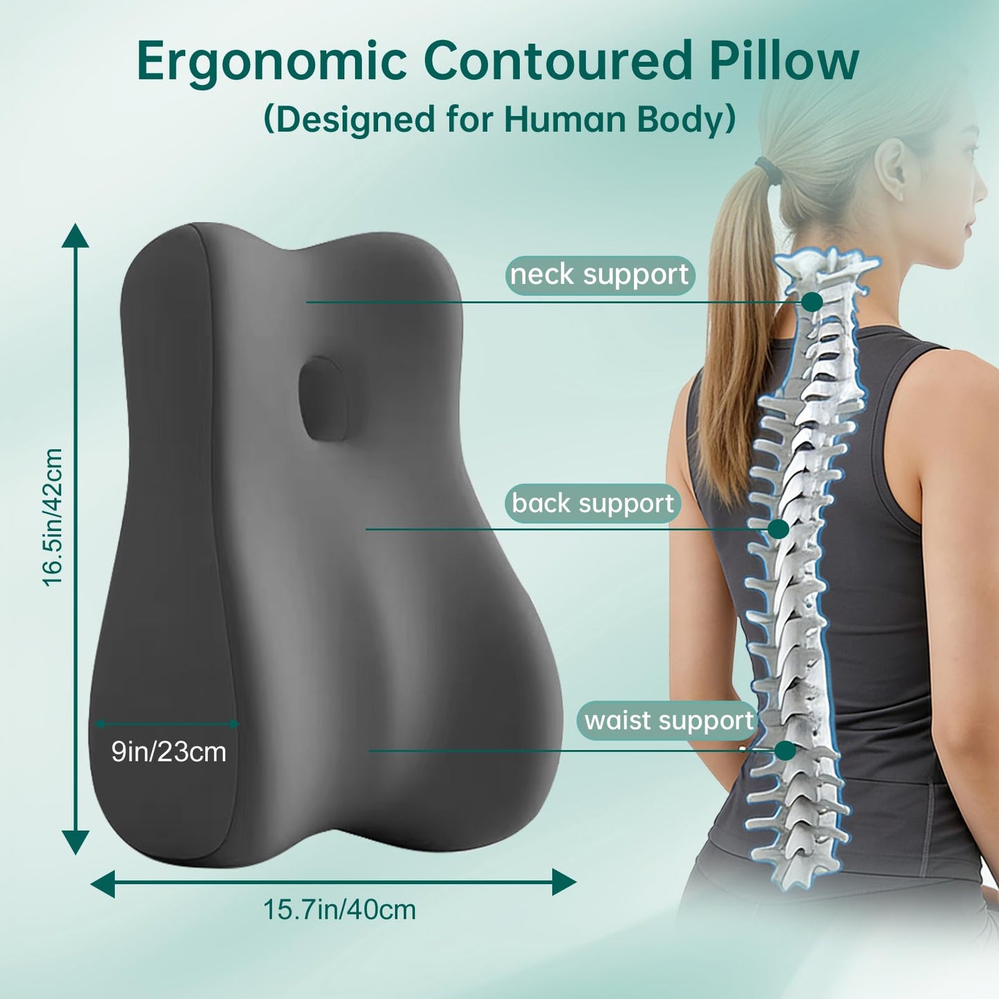 KUYOVORA Memory Foam Wedge Pillow Intimacy Couples Pillow, Pregnant Ergonomic Contoured Position Pillow for Sleeping & Reading, Multi-Functional Bed Pillow Back Support Cushion All Grey