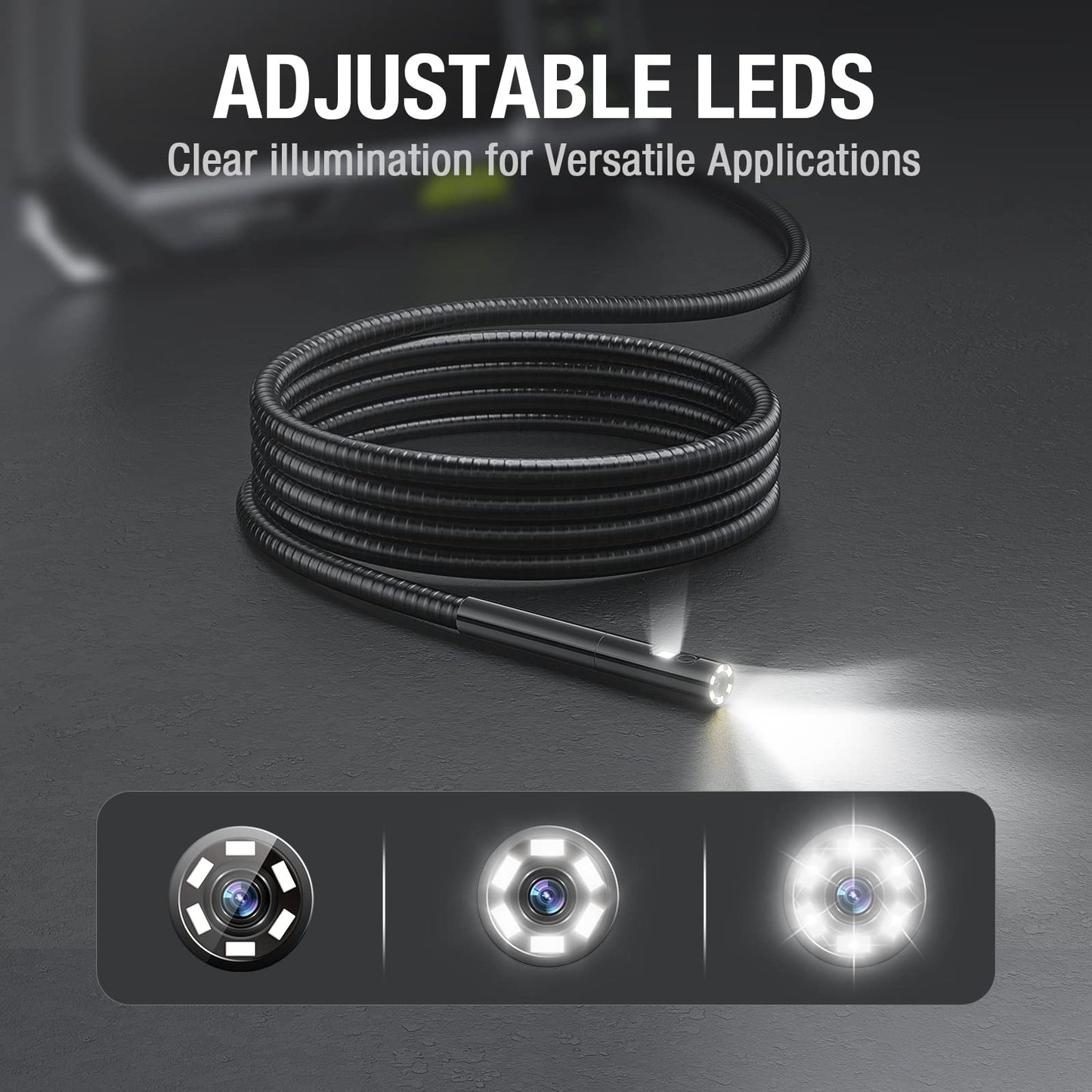 Teslong Endoscope Replacement Cable with Light, Dual Lens Inspection Camera 5.5mm/0.21inch Waterproof Probe Compatible with NTS500, NTS300(3.3FT)