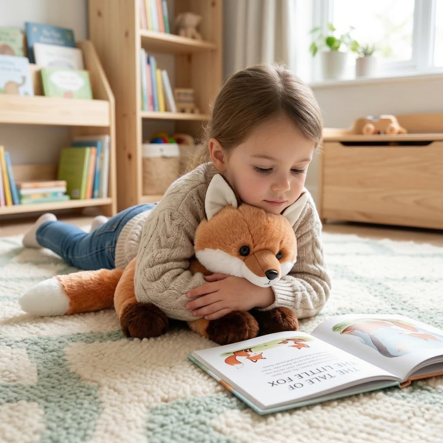 WEIGEDU Stuffed Fox, Red Fox Stuffed Animal Plush Toy with Big Tail for Kids Boys Girls Birthday Bedtime Gift, 13 inches