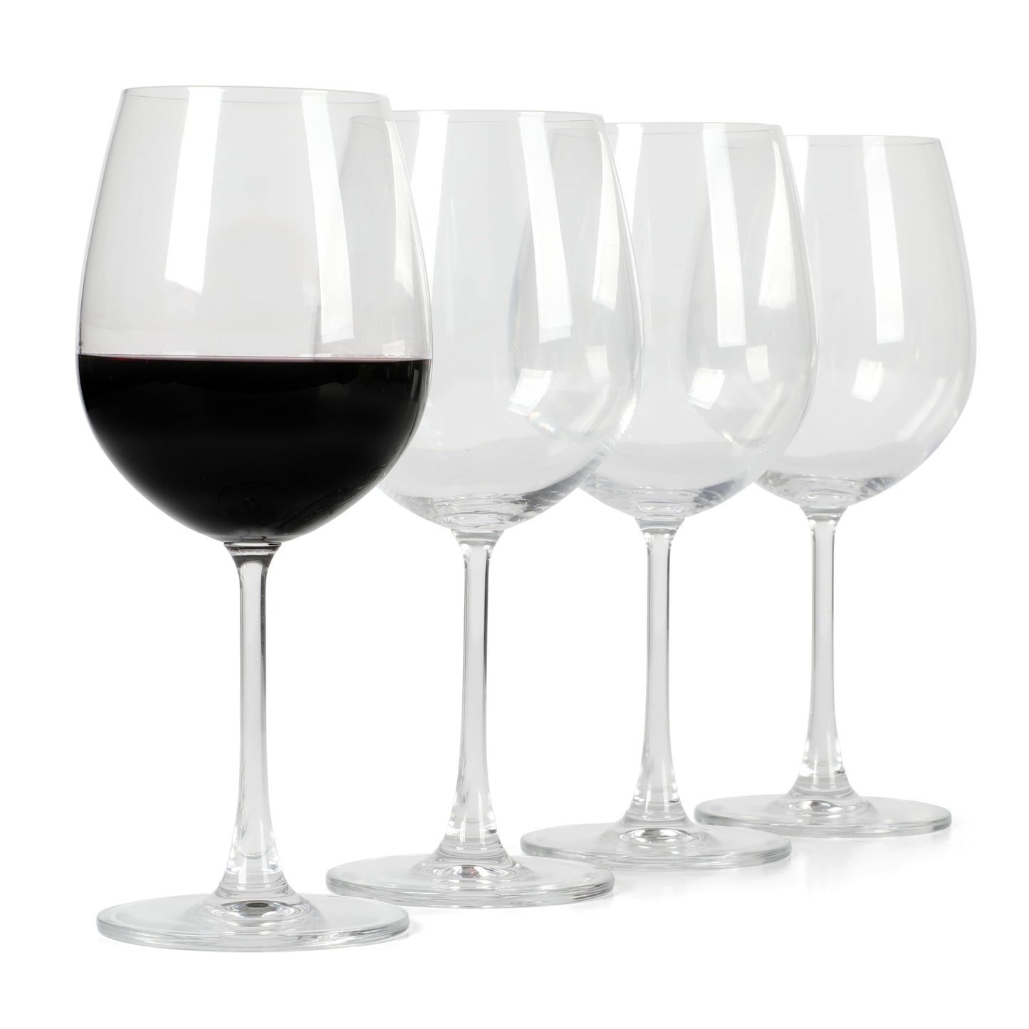 Martha Stewart Vivica 4-Pack Red Wine Glass Set, 20 oz – Elegant Stemmed Wine Glasses for Red Wine, Durable Clear Glassware for Dining, Entertaining, or Everyday Use