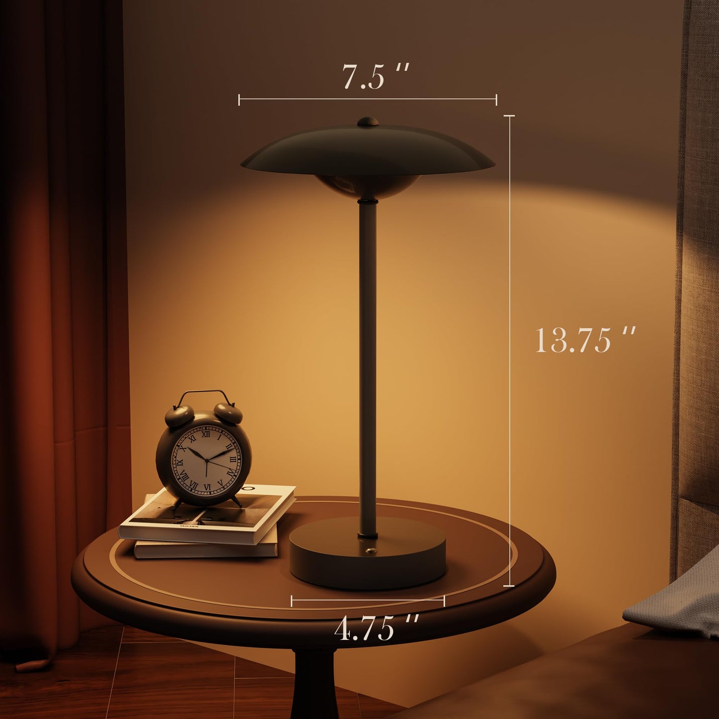 HISEEGO 2 Pack Cordless Table Lamps, Rechargeable Battery Powered Lighting, Indoor/Outdoor Table Lamps for Patio Restaurant Home Dinner Dining Kitchen Bar Camping Balcony,Waterproof & Wireless(Black)