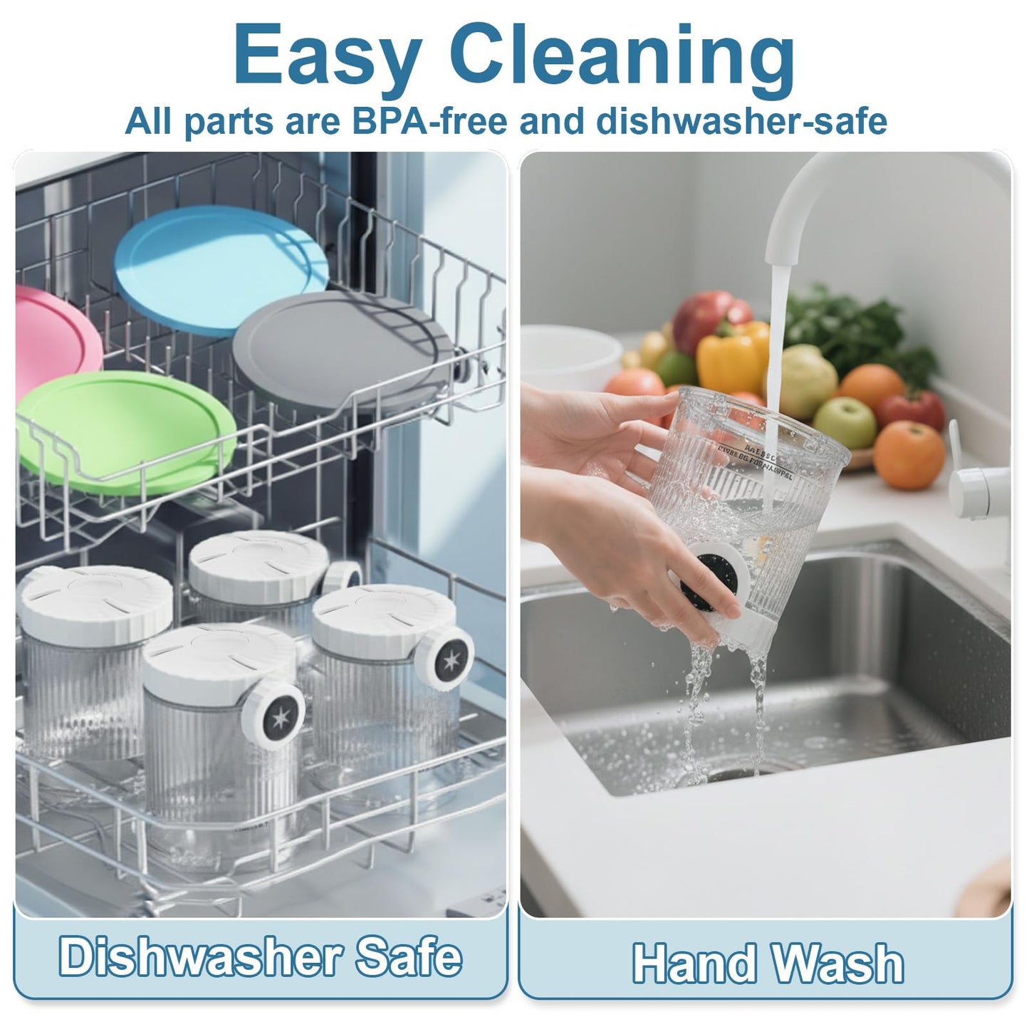 4 Pack Creami Swirl Pints and Lids for Ninja, Compatible with NC700 Series, NC701, NC701C, Creami Containers for Swirl Ice Cream & Soft Serve Makers, BPA-Free & Dishwasher Safe, Clear/Multi-Color