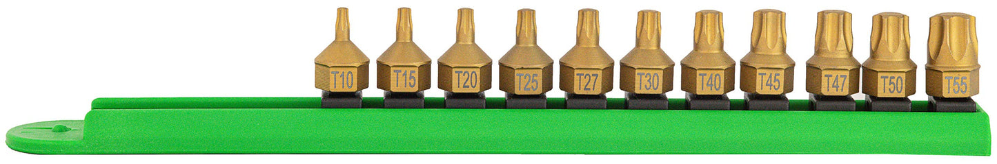 Mayhew Tools 16003 Low Profile Dual Drive Bit Set, 11-Piece Torx, Titanium Coated