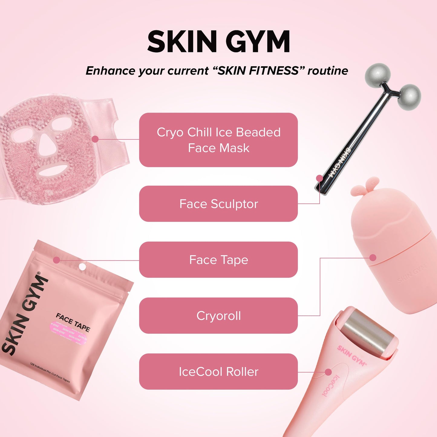 Skin Gym Rose Quartz Hearty Gua Sha Tool, Heart-Shaped Facial Massage Tool for Sculpting and Relaxation