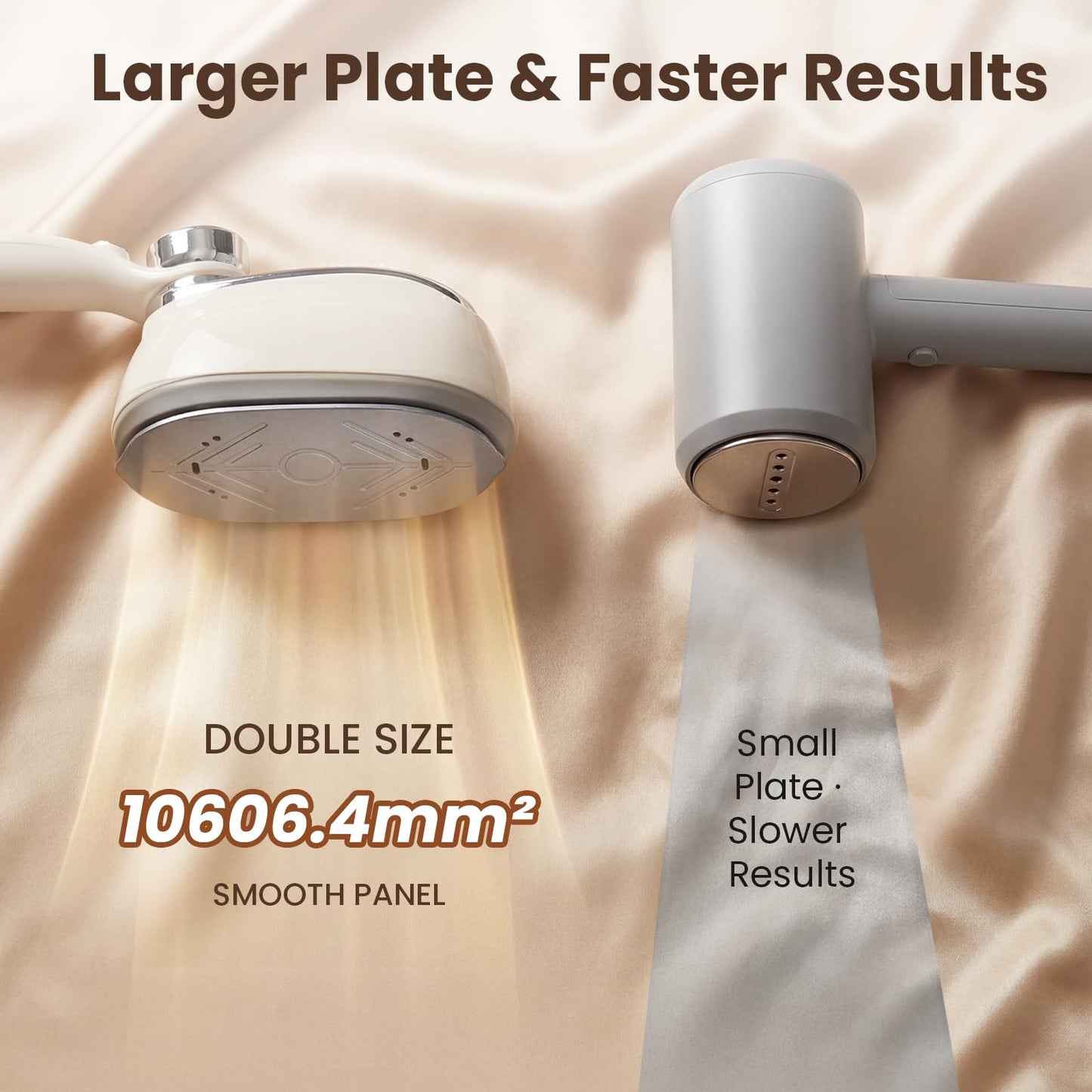 AURISWELL Handheld Steamer for Clothes, 1200W Portable 2-in-1 Garment Steamer & Travel Iron with 7 Modes, 180° Rotatable Handle, Fast 8s Heat-Up, Visual Panel & Self-Clean, 160ml for Home