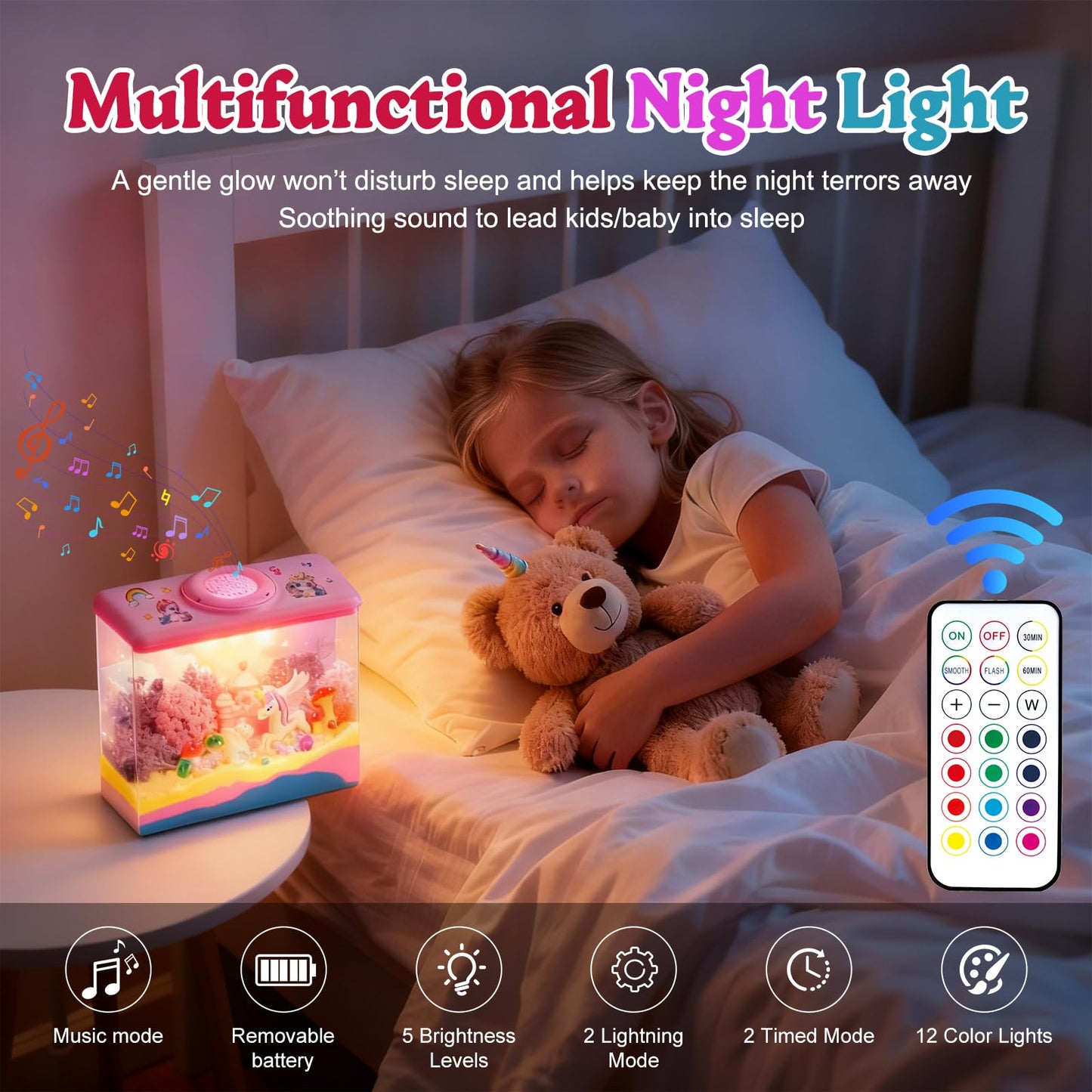 Unicorn Terrarium Kit for Kids with Music
