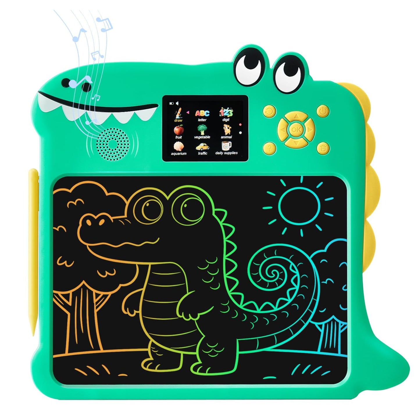 2-in-1 LCD Writing Tablet for Kids & Learning Tablet for Kids Ages 4-8 (17 Learning Themes), Charging Erasable Board, Educational Learn Alphabets Toys Birthday Gifts for Girls Boys