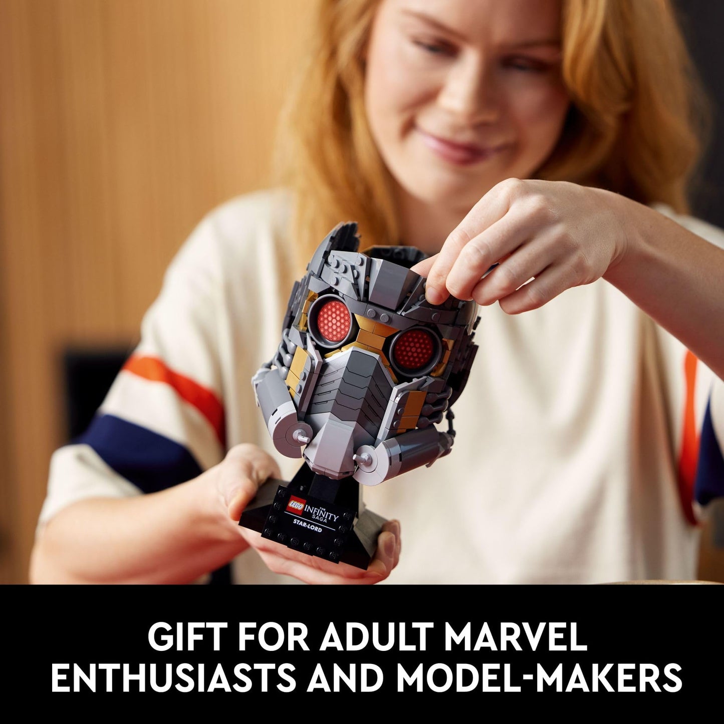 LEGO Marvel Star-Lord's Helmet Set 76251, Collectible Model Kit for -Adults to Build, Home Décor Creative Activity, Gift Idea