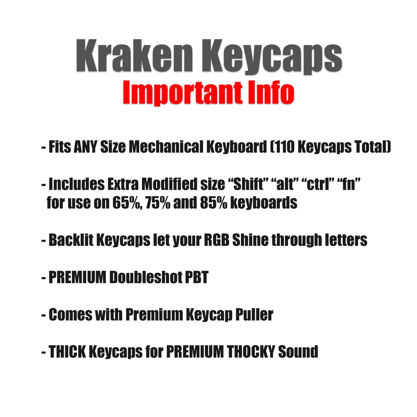 Kraken Keycaps - Lotus Edition RGB Backlit Keycap Set - Black & Purple Doubleshot PBT Keycaps for Any Size Mechanical Keyboards - for All 60%, 65%, 75%, 85%, TKL & Full Size Keyboards (Lotus)