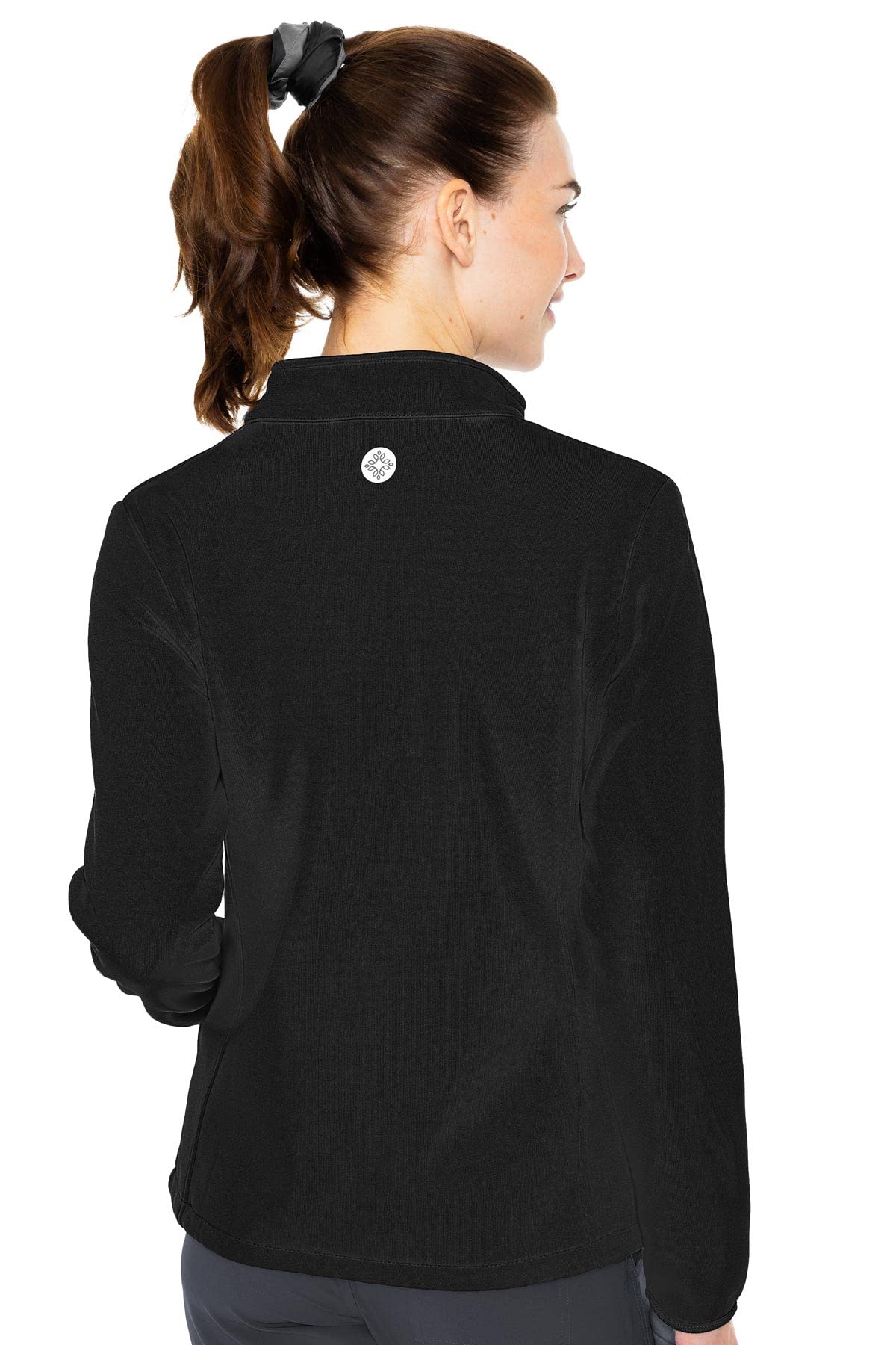 Med Couture Women's Performance Fleece Jacket with 4 Pockets and 2-Way Stretch - MC8684, M, Black