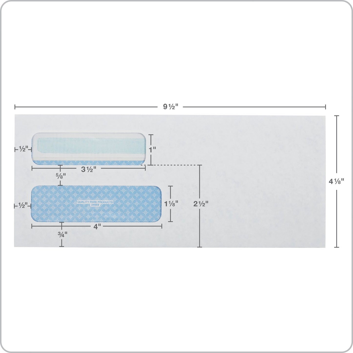 Quality Park #10 Double-Window Self-Seal Security Envelopes, For Business Statements, Invoices, 4-1/8" x 9-1/2", White, 24-lb, 500 Per Box (QUA24559) (24559)
