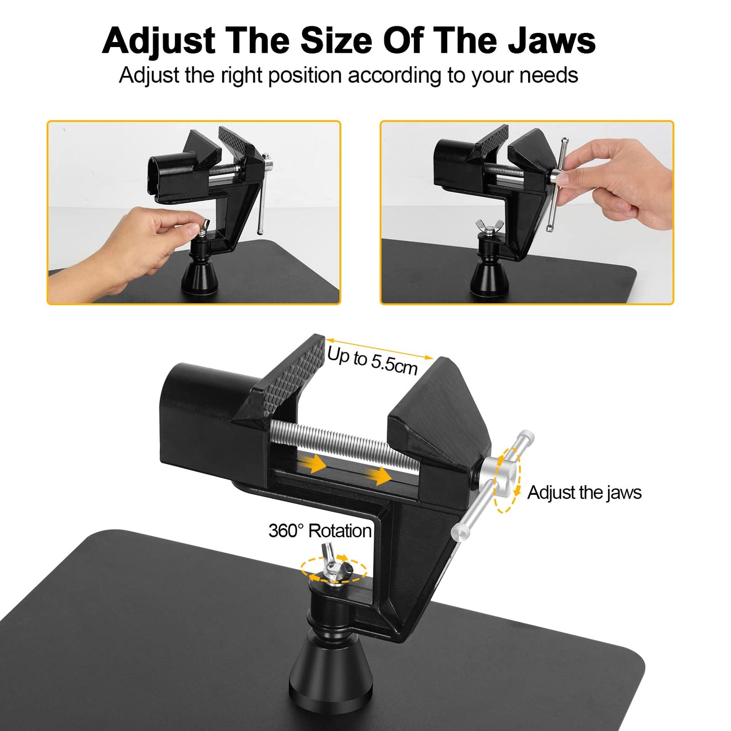Magnetic Helping Hands Soldering Third Hand, PCB Circuit Board Holder with 3X LED Magnifying Lamp, 360 Hot Air Gun Holder, Extra Large & Heavy Duty Base Plate | Flexible Arms for Soldering Station