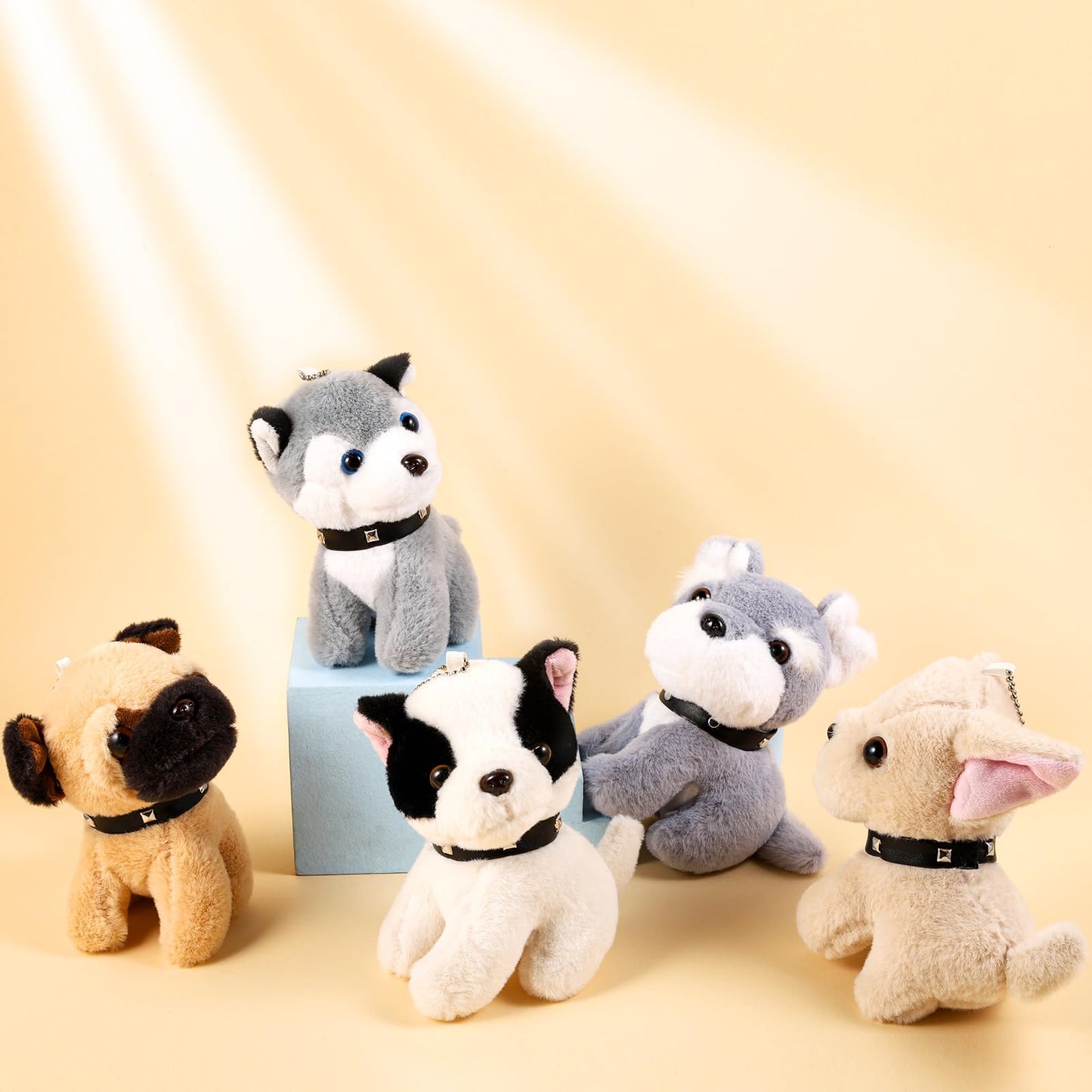 Niceup 20Pcs 4.5in Mini Stuffed Dogs Small Plush Animals for Kids Non-Candy Easter Basket Stuffers Bulk Adopt a Puppy Pet Adoption Pawty Paw Pup Plush Dog Class Toy for Birthday Party Favors Gifts