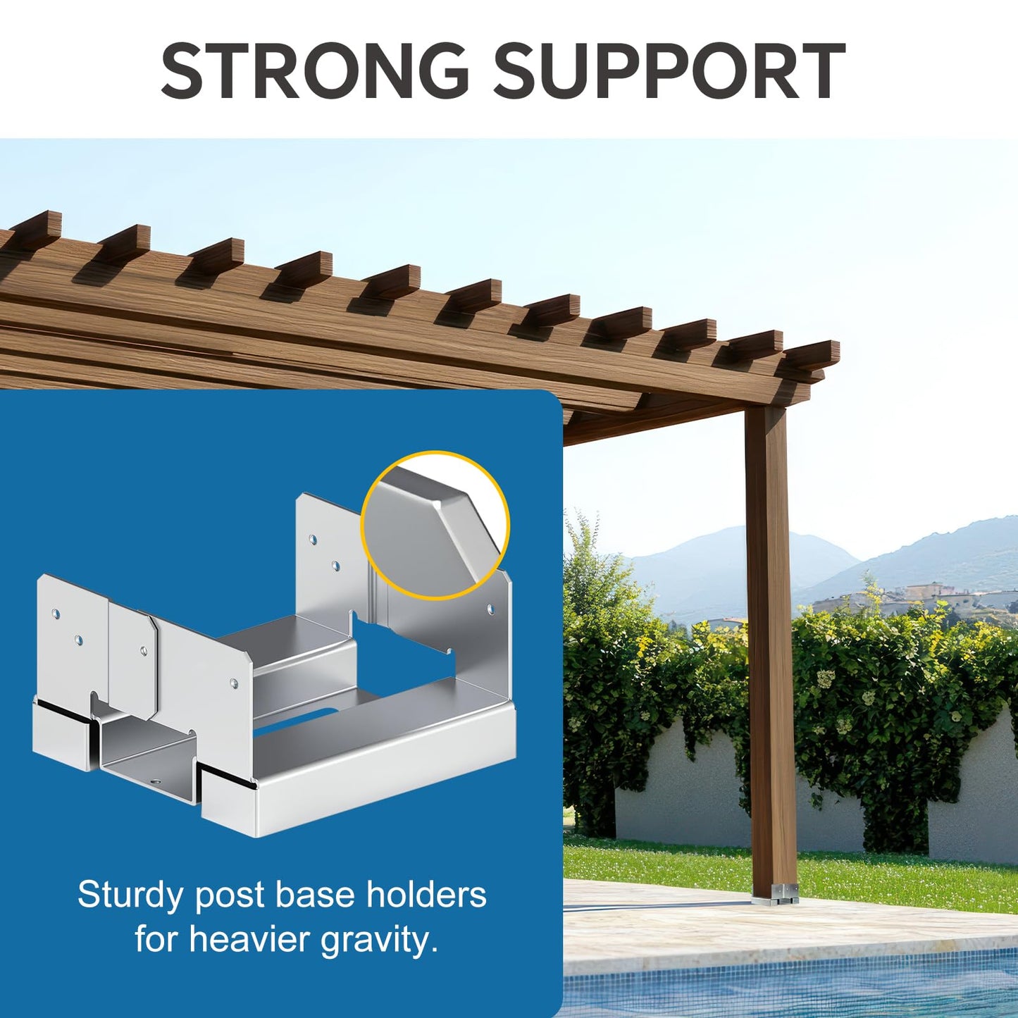 6x6 Galvanized Post Base for Concrete, 10 Pack Post Deck Base Anchor for 5.5x5.5 Wood, Post Base Holder with 1" Standoff for Deck Gazebo Pergola Porch, Includes 10 Fastener & 100 Screws
