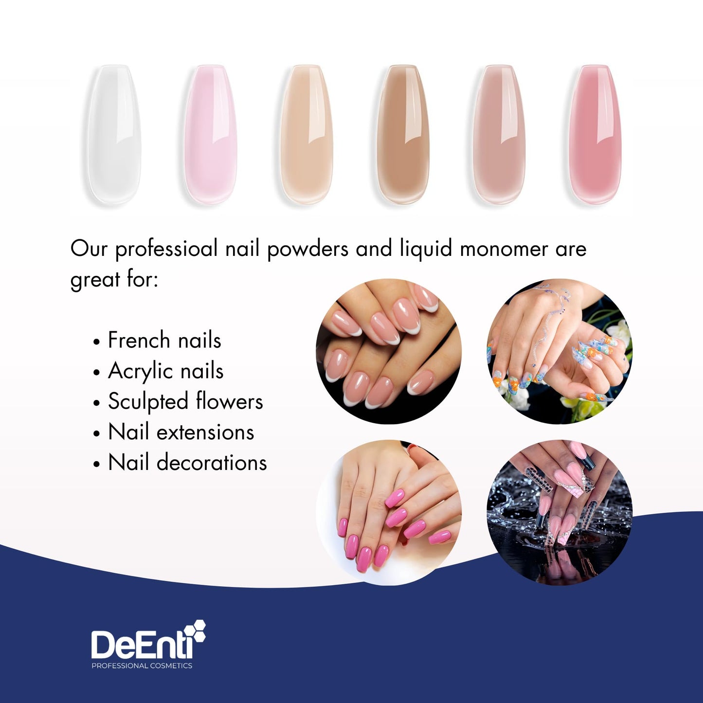 DeEnti Nomma Plus Professional Liquid Monomer, EMA Nail Liquid for Acrylic Powder, Non-Yellowing Monomer, 16oz Bottle, Professional Salon Quality Manicure and Pedicure Supplies