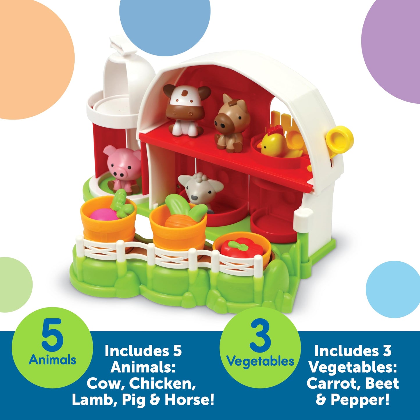 Learning Resources Peekaboo Learning Barnyard Playset, 12 Pieces, Ages 18 Months+, Toddler Toys, Montessori Toys, Preschool Learning Activities
