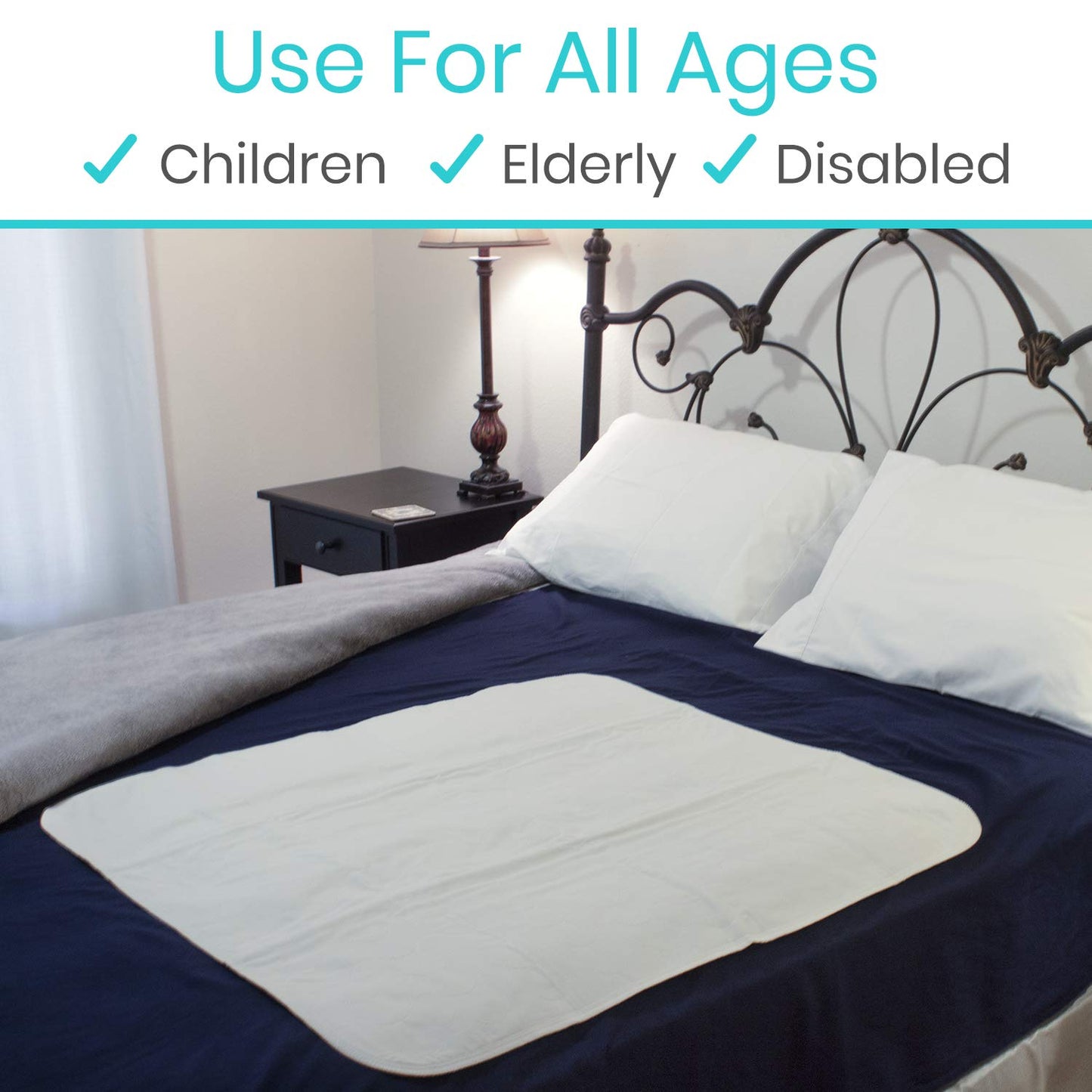 Sures Washable, Waterproof Bed Pad & Mattress Protector for Incontinence (34" x 52" - 4 Pack) - Reusable Bed Pad for Adults & Elderly - Bed Wetting Protection Mattress Pad - Underpad Bedwetting Sheet