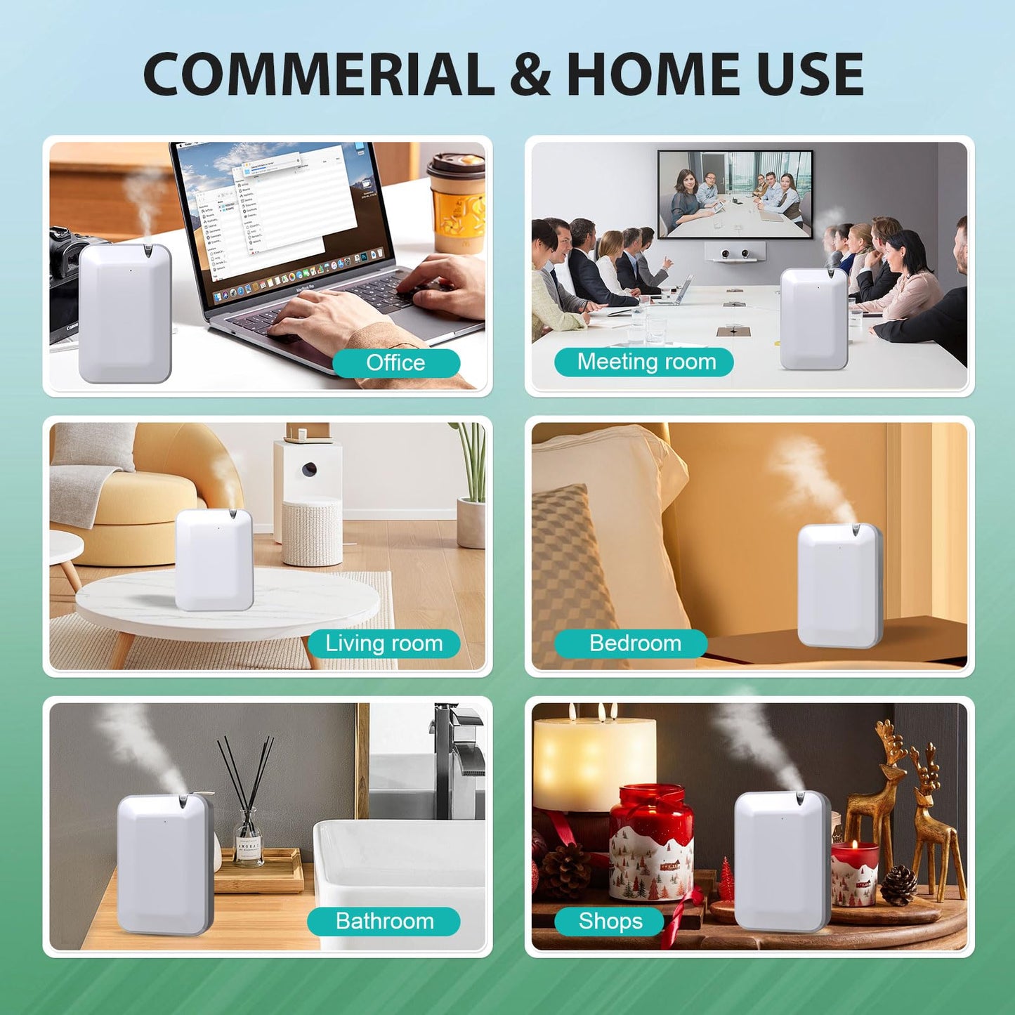 Smart Scent Air Machine for Home, 500ML/2500 Sq. Ft HVAC Professional Waterless Essential Oil Diffuser with Cold Air Technology, Bluetooth Fragrance Diffuser for Large Room, Hotel, Office, Spa
