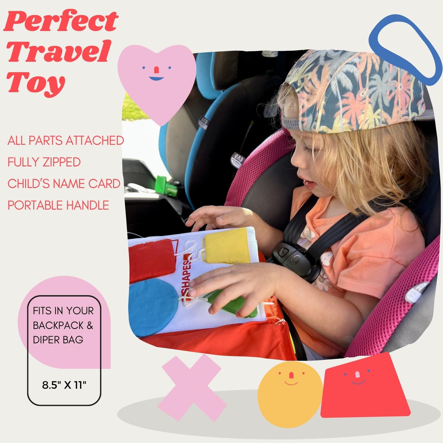 My Quiet Book Airplane Activities for Toddlers Car Plane Montessori Busy Book for Toddlers Age 1-3 All Parts Attached Gifts for Girls Age 1 2 3 4