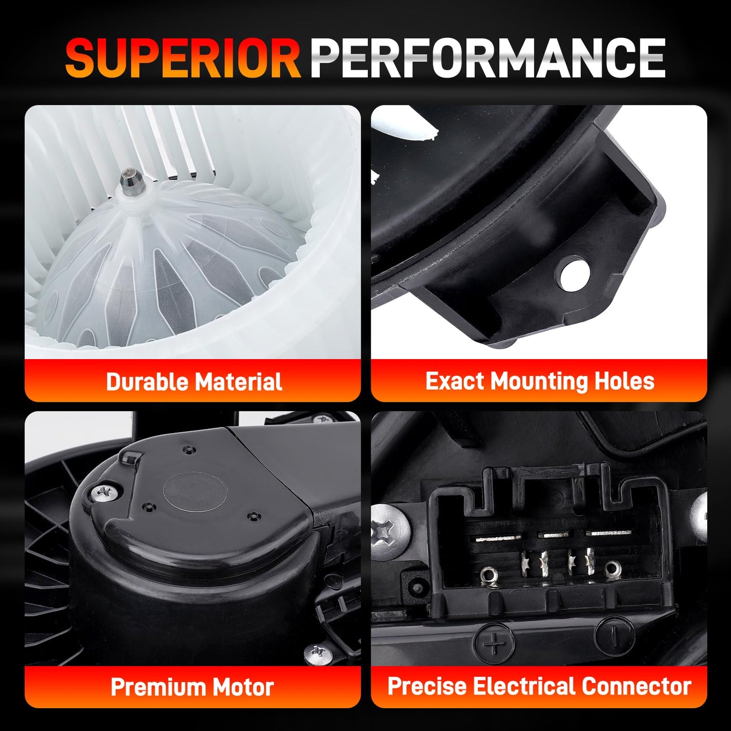 700308 HVAC Blower Motor Compatible with 2014-2018 Ram 1500 2019-2022 Ram 1500 Classic 2018-2020 Dodge Journey 2014-2017 Jeep Wrangler 2018 Wrangler JK Replace#68232369AA PM4104 68214892AB 68214892AC