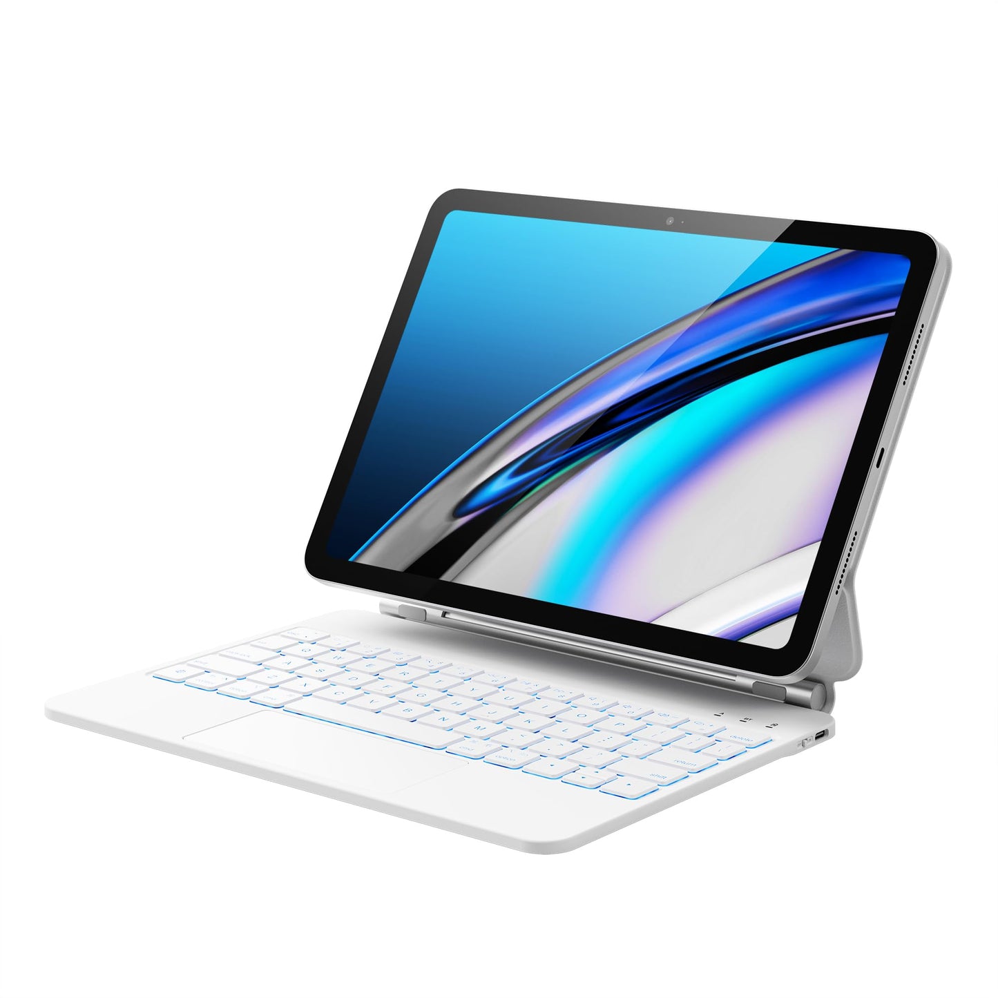 GreenLaw for iPad 10th Generation Case with Keyboard, Magic-Style Keyboard Stand, 7 Color Backlit, Stain-Resistant Surface, Multi-Touch Trackpad, for iPad 10th Generation Keyboard 10.9" 2022, White