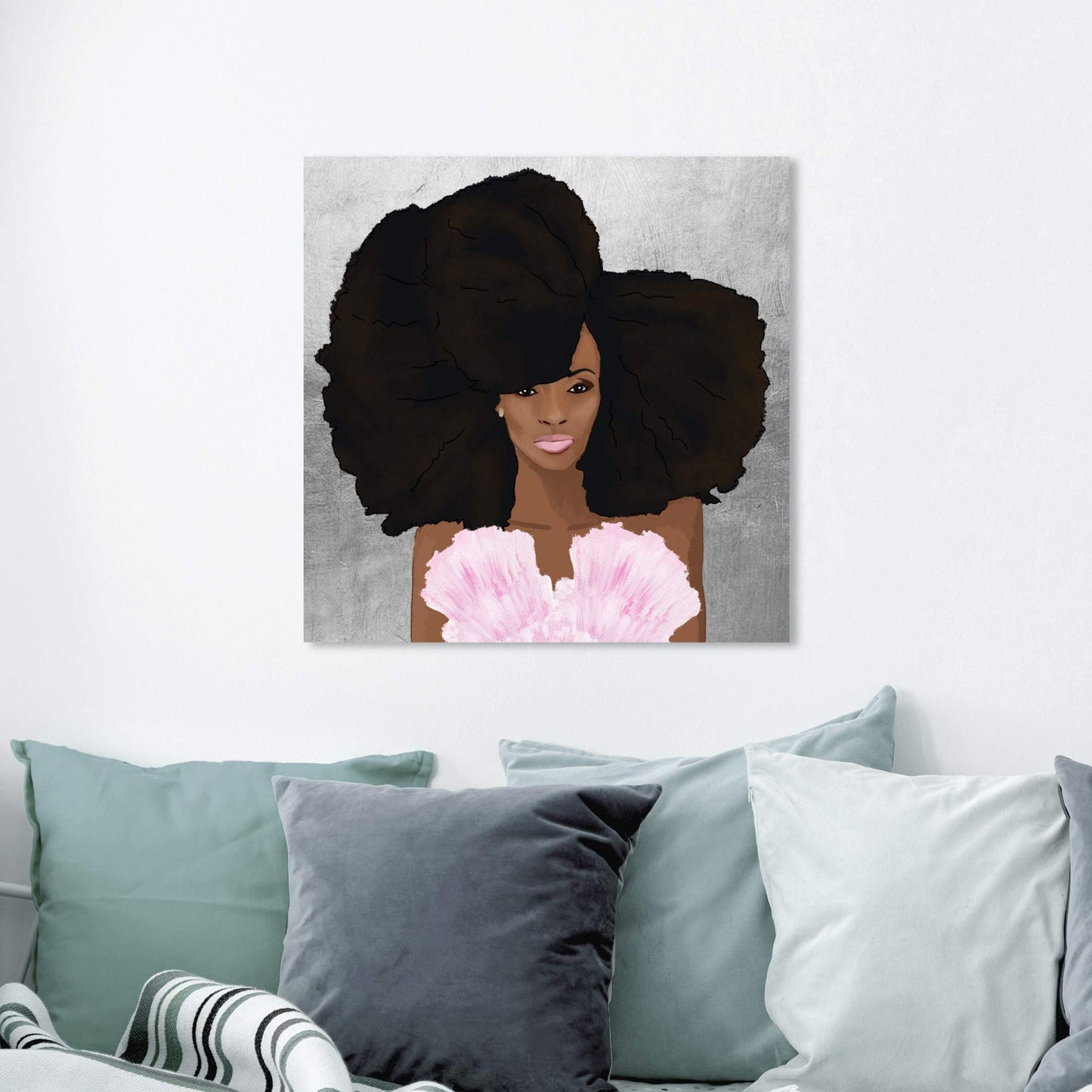 The Oliver Gal Artist Co. Pink Fashion Wall Art Canvas Prints 'Hair and Makeup' Home Décor, 24" x 24"