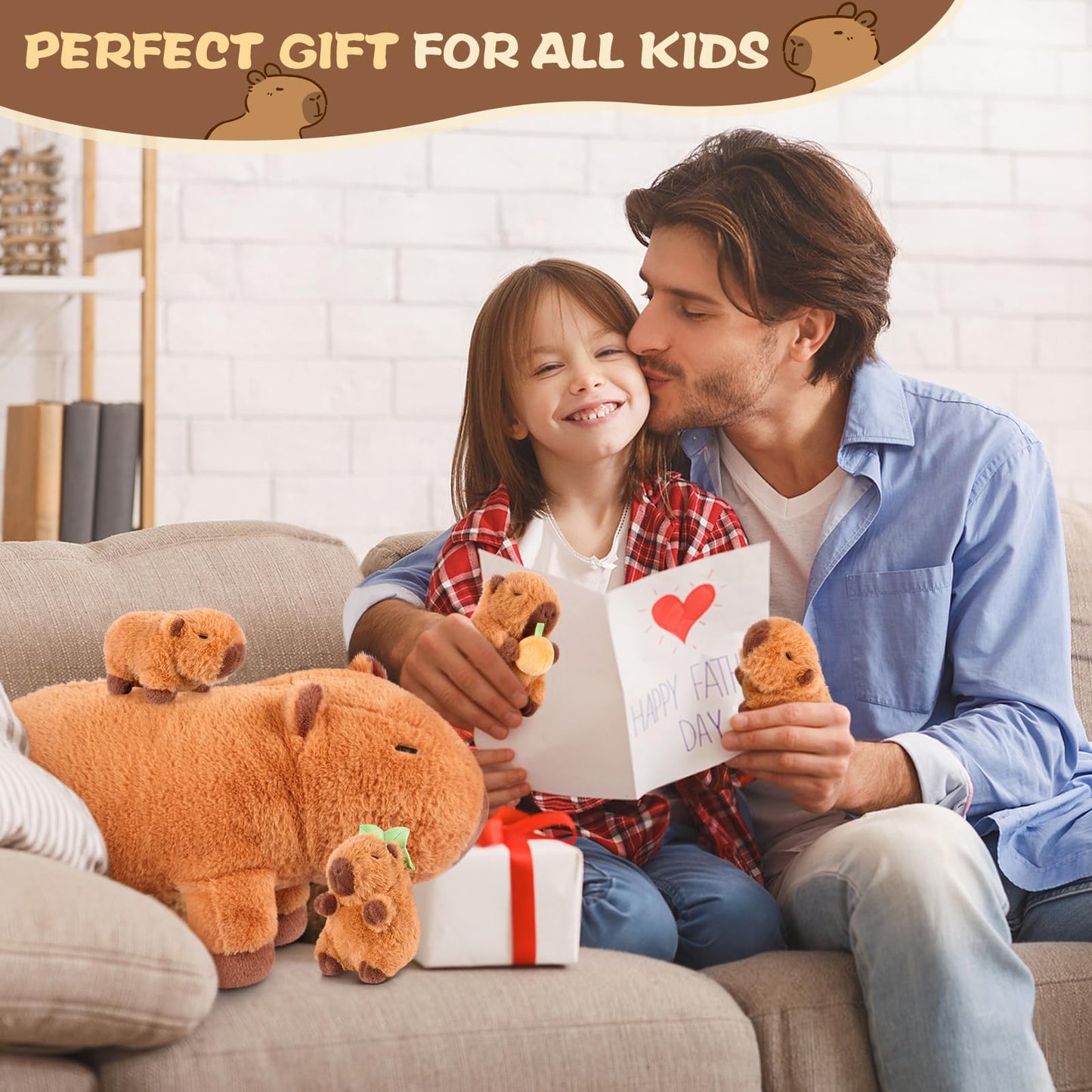 SuzziPals 5-in-1 Mommy Plush Toys with Baby Plushies, 5pcs Set Stuffed Animal Surprise Inside, Soft & Squishy Pillow Plushies Decor, Cuddly Gifts for Kids & Adults