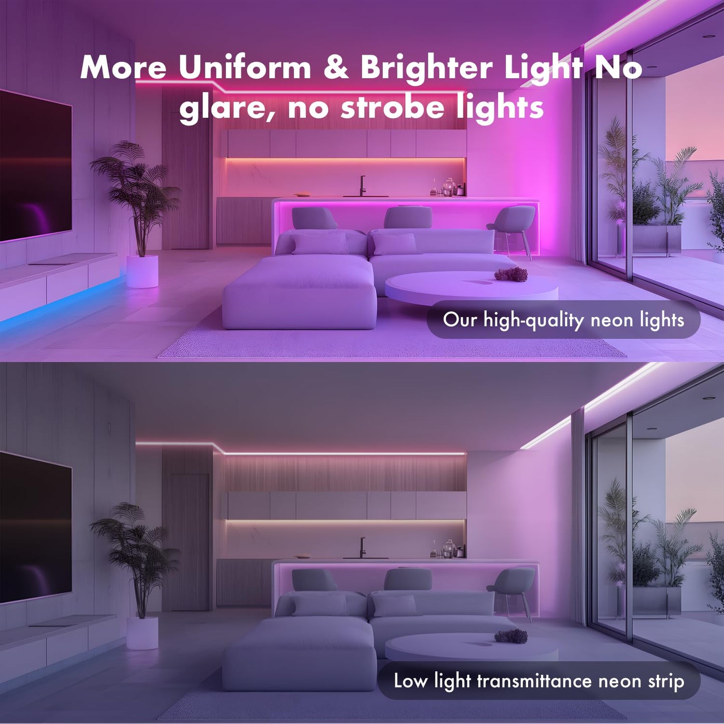 SILFU Neon Rope Lights, 40FT RGB LED Strip Lights, Waterproof IP67 LED Lights for Bedroom, DIY Design, Music Sync, 44 Key Remote Control, Multiple Modes for Bedroom, Holiday Decoration