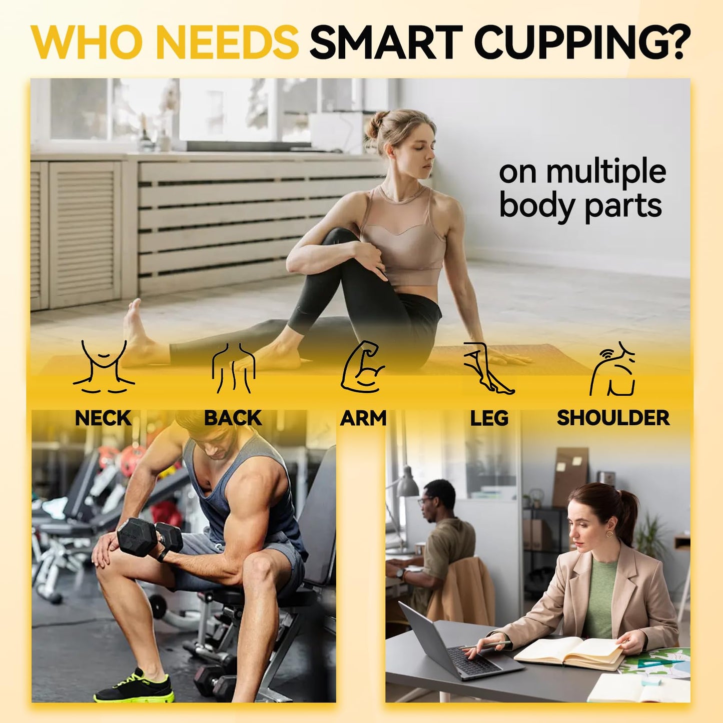 METIKO 4-in-1 Smart Cupping Therapy Massager - Heat, Vibration, Gua Sha for Targeted Pain Relief, Knots, Aches, Muscle Soreness, Circulation - Portable Electric Cupping Set